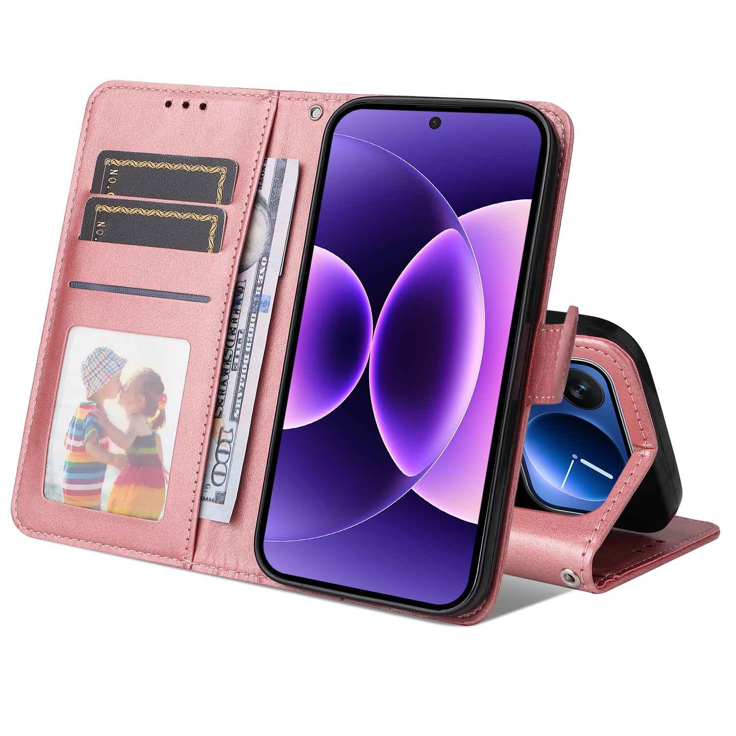 For Xiaomi 17 Pro Case Wallet PU Leather Folio Flip Phone Cover - Pink