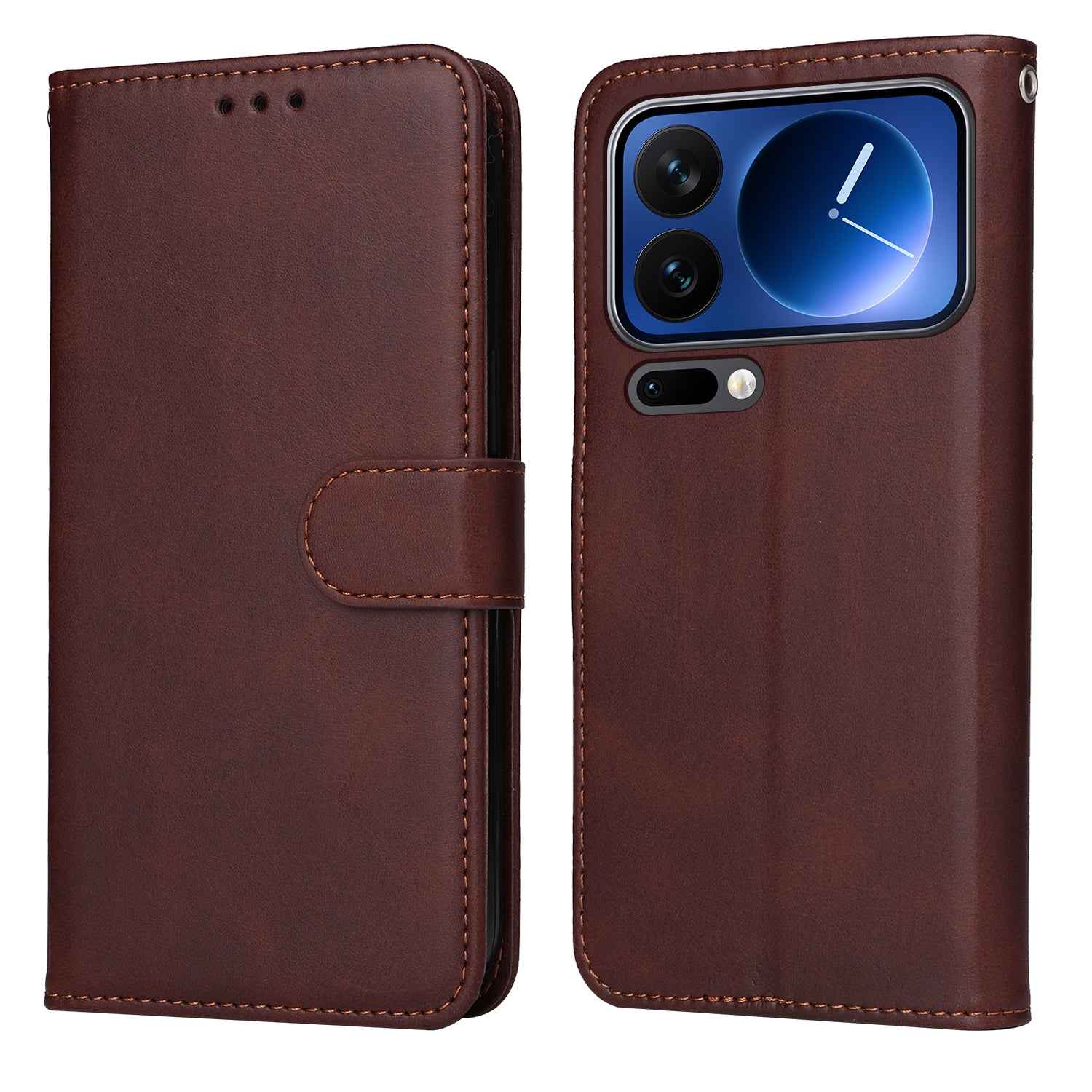 For Xiaomi 17 Pro Case Wallet PU Leather Folio Flip Phone Cover - Brown
