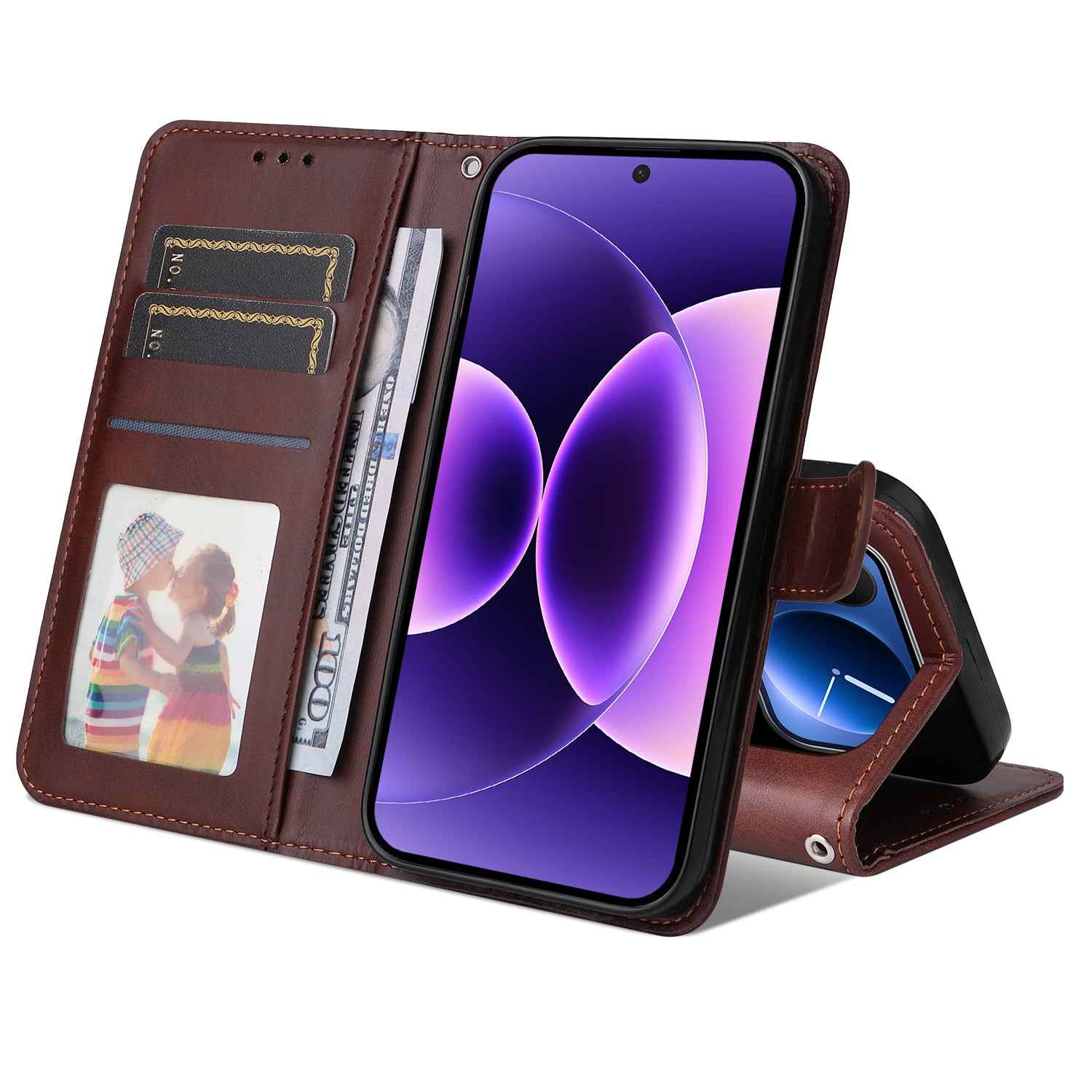 For Xiaomi 17 Pro Case Wallet PU Leather Folio Flip Phone Cover - Brown