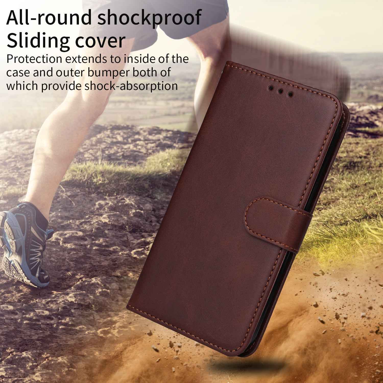 For Xiaomi 17 Pro Case Wallet PU Leather Folio Flip Phone Cover - Brown