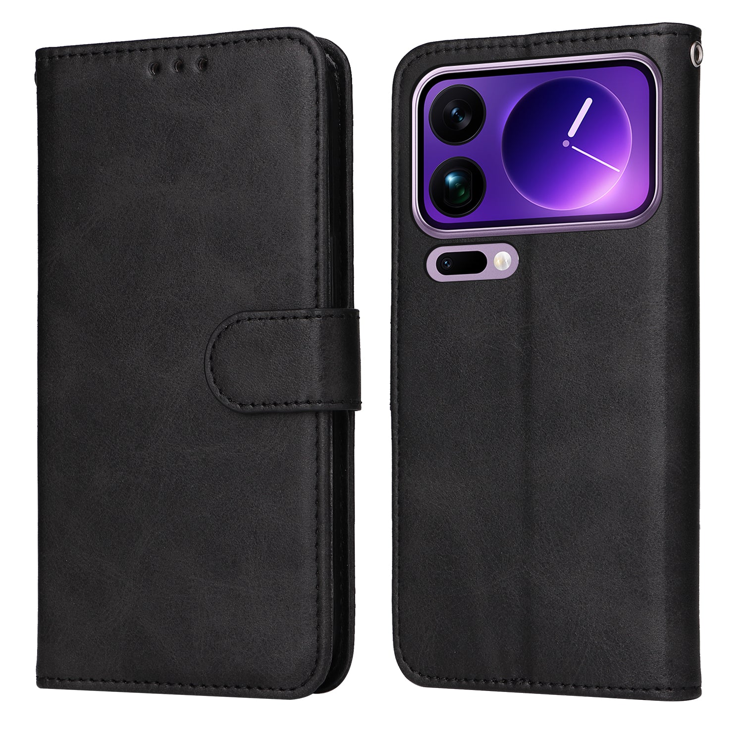 For Xiaomi 17 Pro Max Case Wallet PU Leather Folio Flip Phone Cover - Black