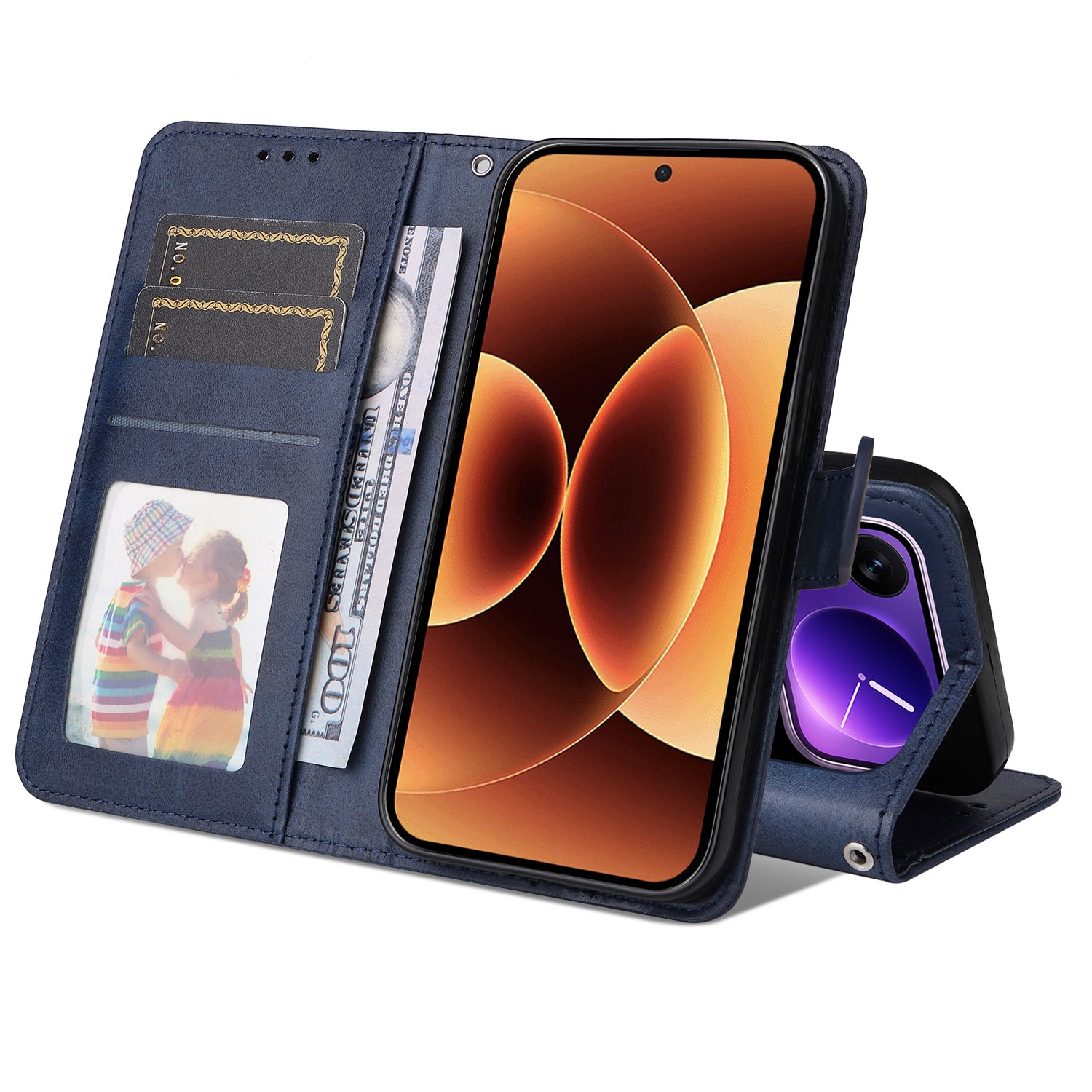 For Xiaomi 17 Pro Max Case Wallet PU Leather Folio Flip Phone Cover - Blue