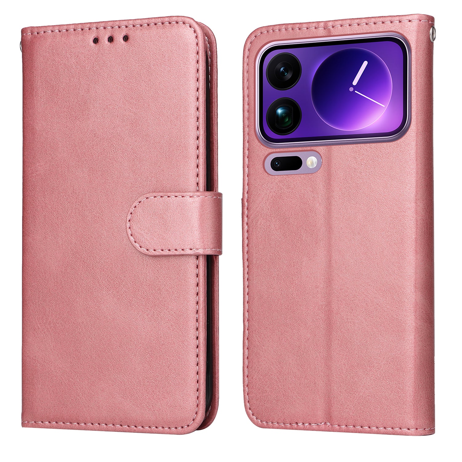For Xiaomi 17 Pro Max Case Wallet PU Leather Folio Flip Phone Cover - Pink
