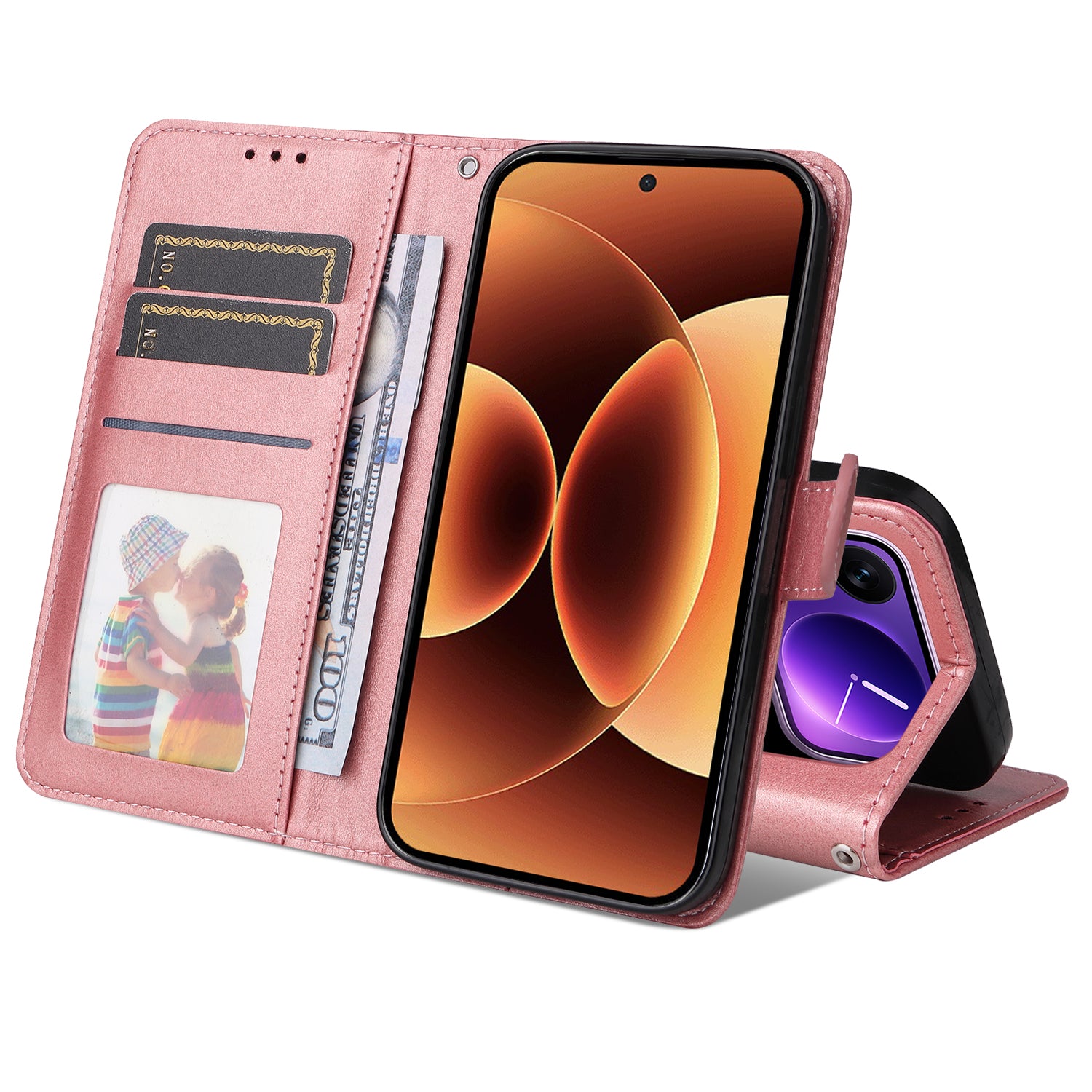 For Xiaomi 17 Pro Max Case Wallet PU Leather Folio Flip Phone Cover - Pink