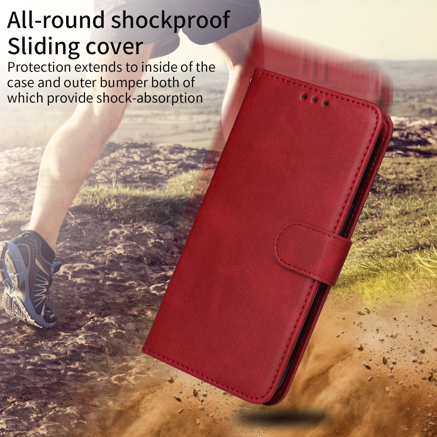For Xiaomi 17 Pro Max Case Wallet PU Leather Folio Flip Phone Cover - Red