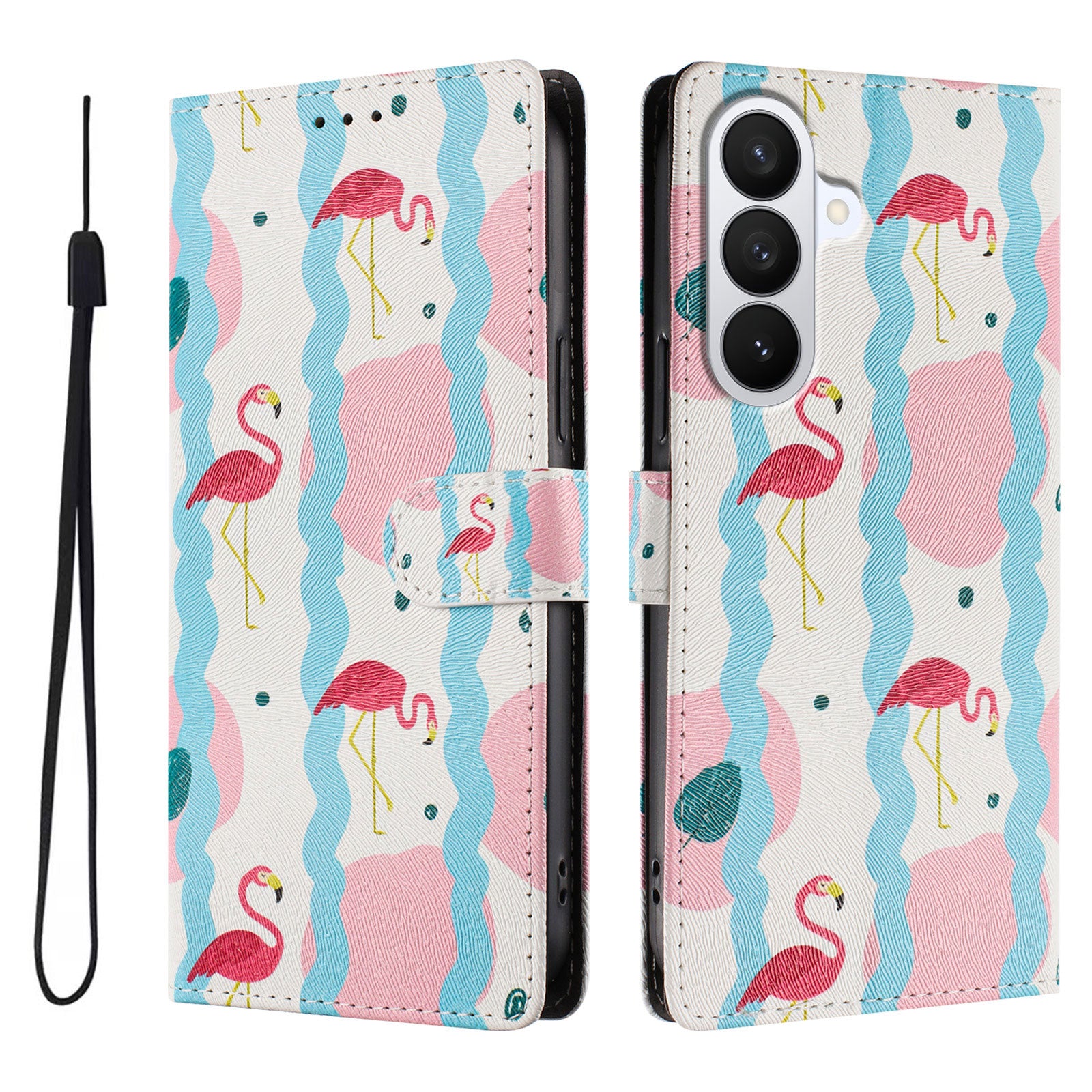 For-Samsung-Galaxy-S26-/-S26-Pro-Case-Pattern-Print-PU-Leather-Wallet-Phone-Cover-with-Wrist-Strap-Birds