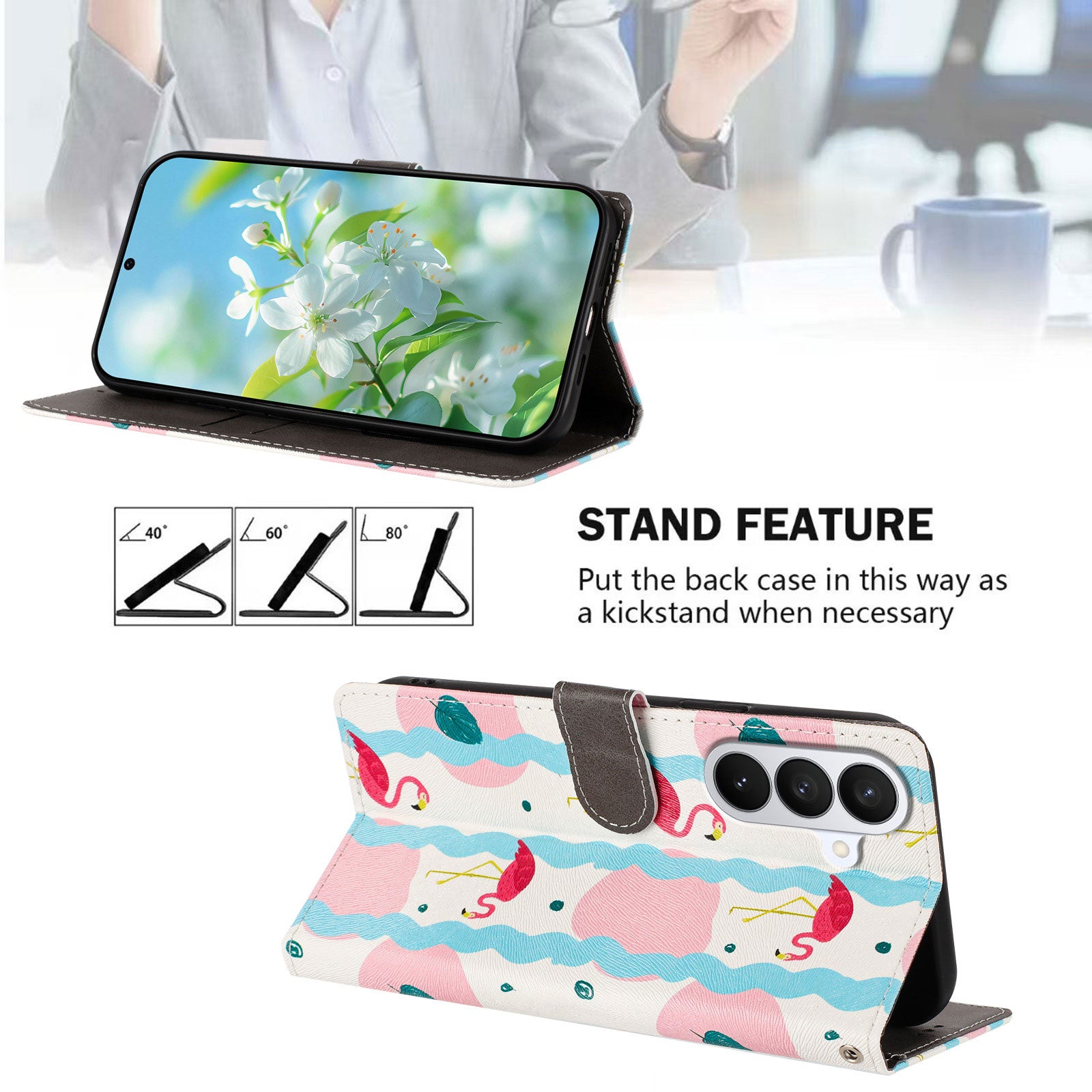 For-Samsung-Galaxy-S26-/-S26-Pro-Case-Pattern-Print-PU-Leather-Wallet-Phone-Cover-with-Wrist-Strap-Birds