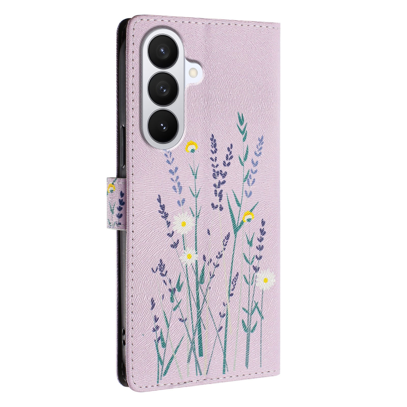 For-Samsung-Galaxy-S26-/-S26-Pro-Case-Pattern-Print-PU-Leather-Wallet-Phone-Cover-with-Wrist-Strap-Lavender