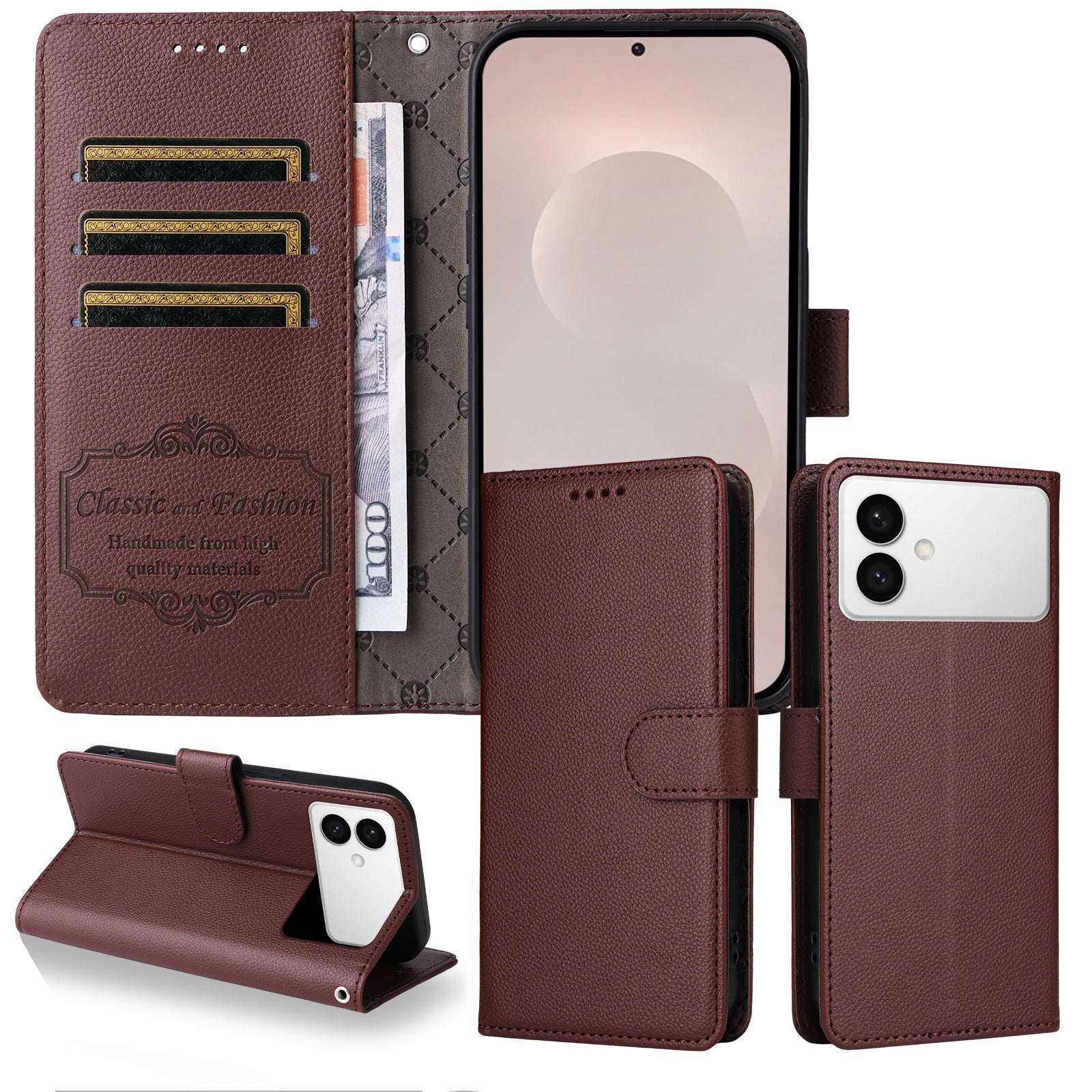 For-Samsung-Galaxy-S26-Edge-Case-RFID-Blocking-3-Card-Slots-PU-Leather-Phone-Cover-with-Wrist-Strap-Brown