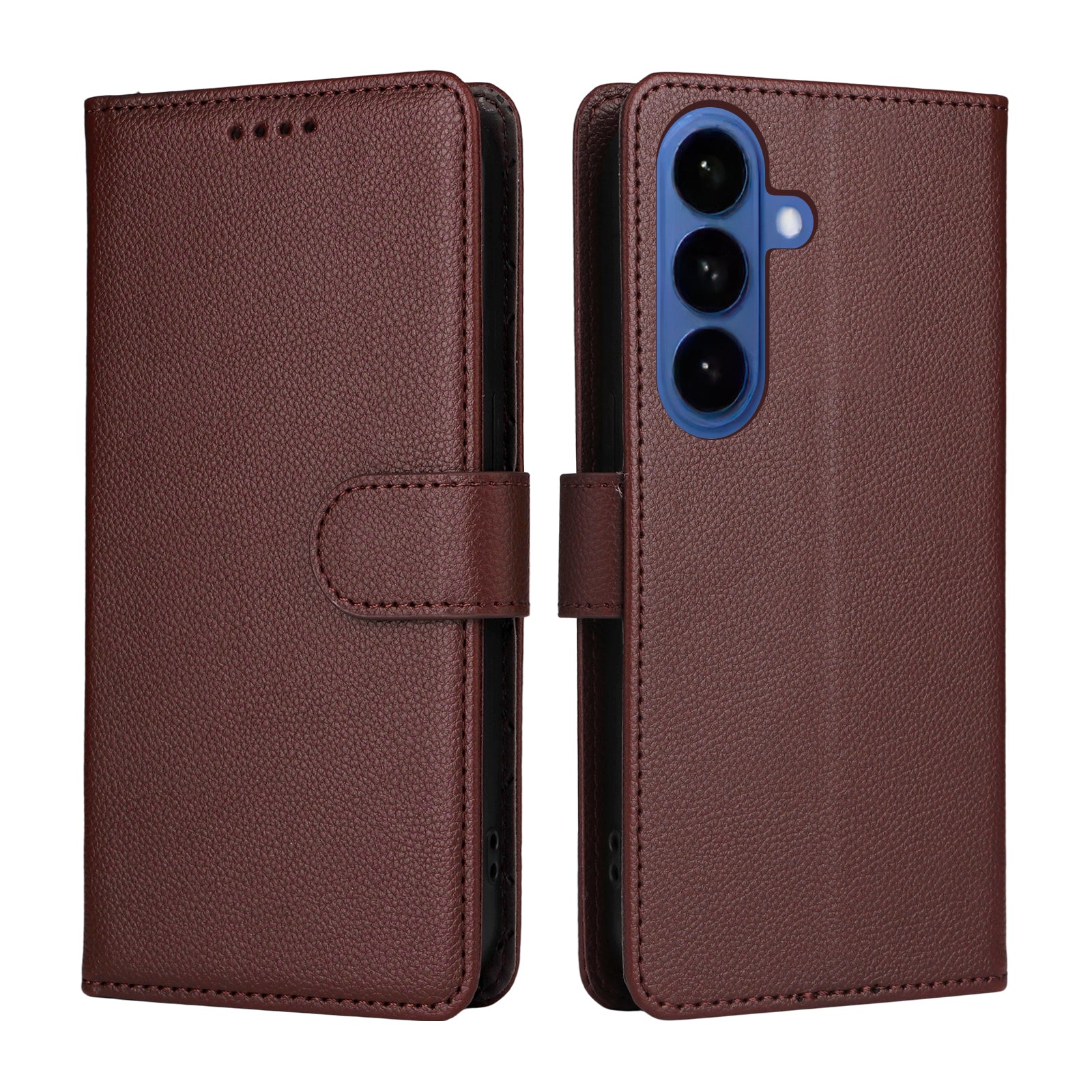 For-Samsung-Galaxy-S26-/-S26-Pro-Case-RFID-Blocking-3-Card-Slots-PU-Leather-Phone-Cover-with-Wrist-Strap-Brown