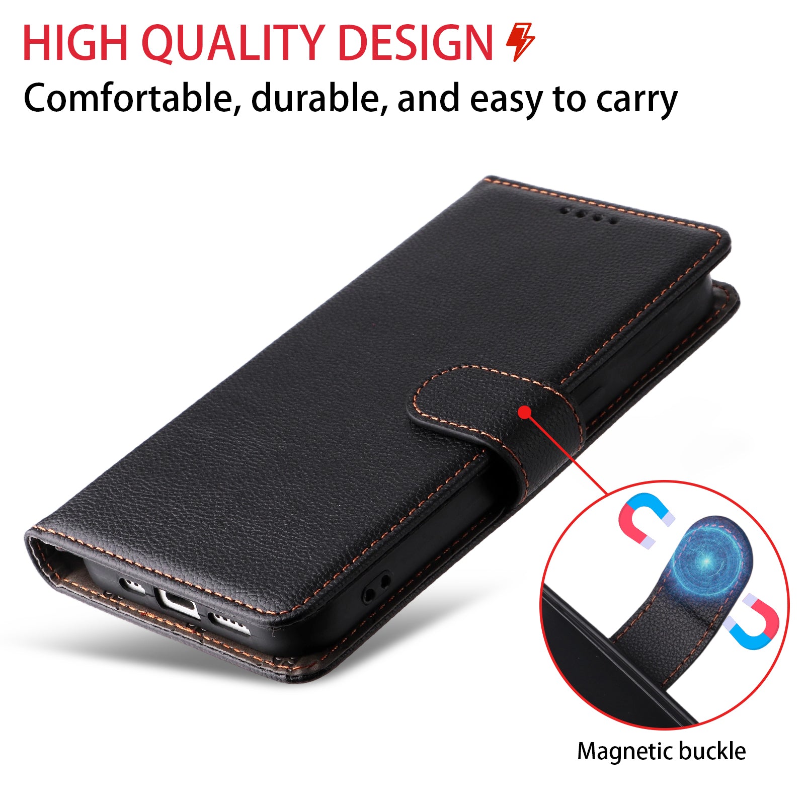 For-Samsung-Galaxy-S26-/-S26-Pro-Case-RFID-Blocking-3-Card-Slots-PU-Leather-Phone-Cover-with-Wrist-Strap-Black