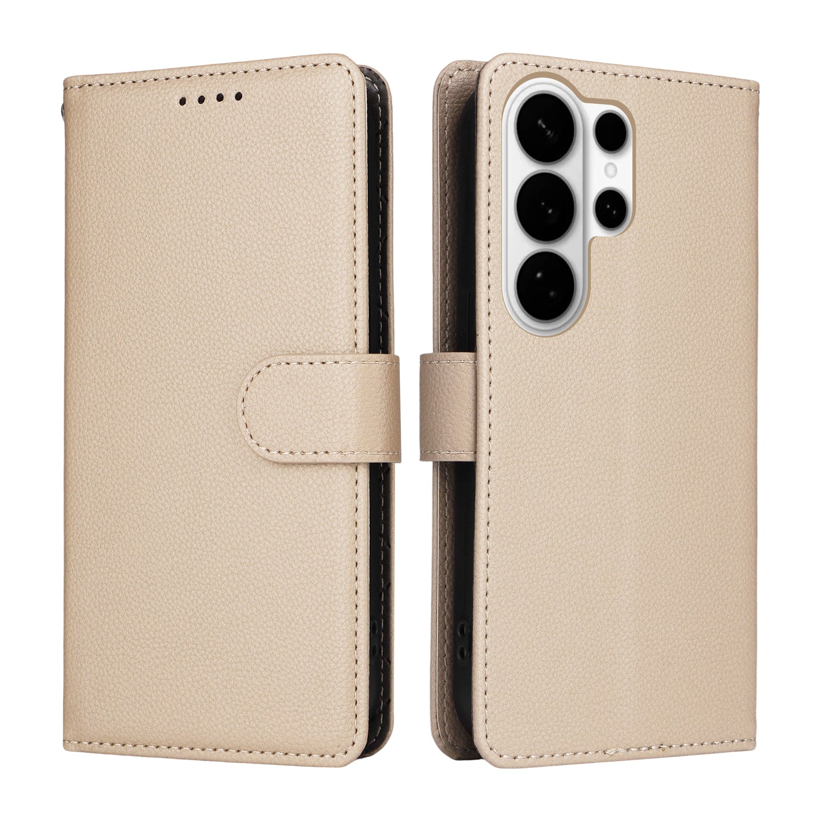 For-Samsung-Galaxy-S26-Ultra-Case-RFID-Blocking-3-Card-Slots-PU-Leather-Phone-Cover-with-Wrist-Strap-Creamy-White