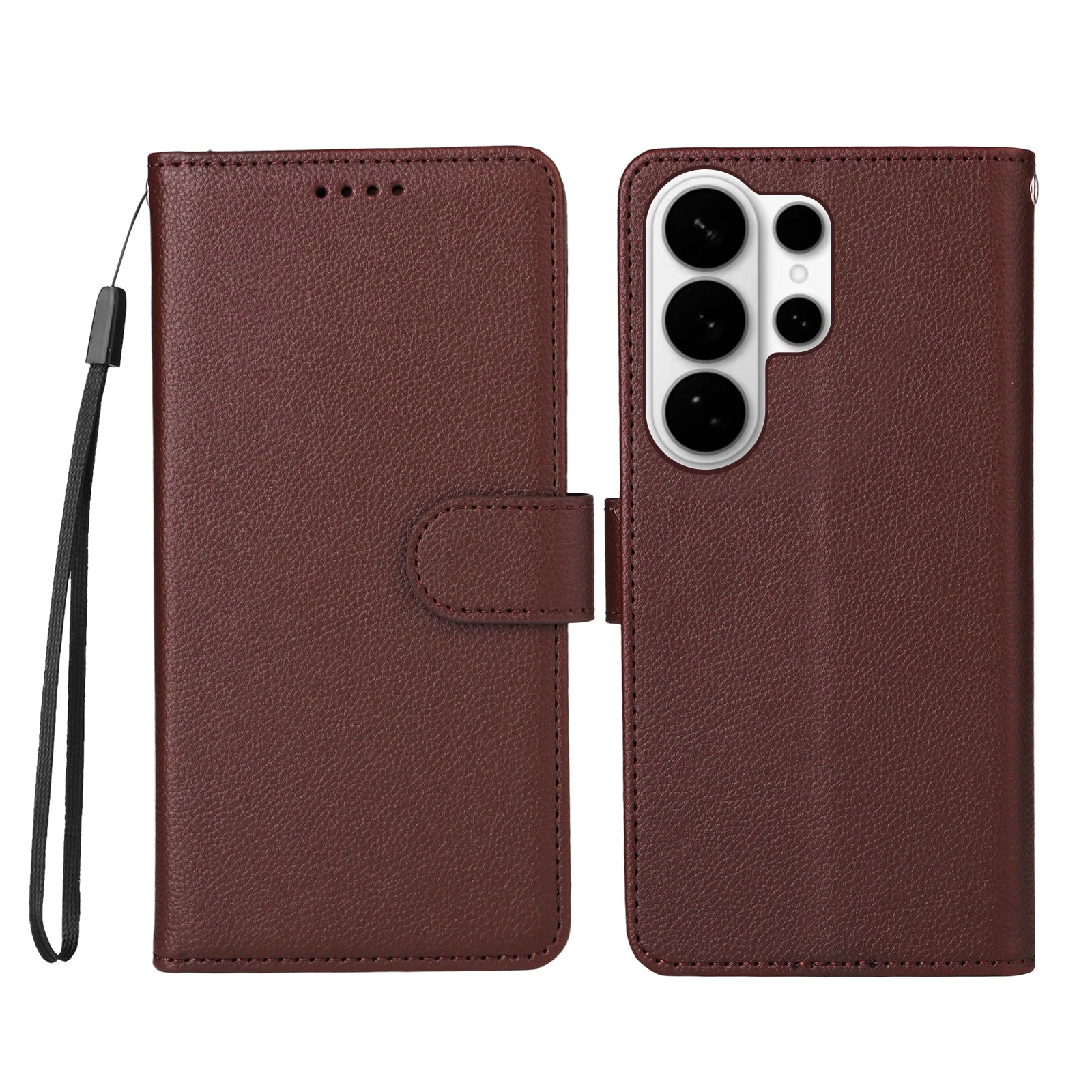 For-Samsung-Galaxy-S26-Ultra-Case-RFID-Blocking-3-Card-Slots-PU-Leather-Phone-Cover-with-Wrist-Strap-Brown