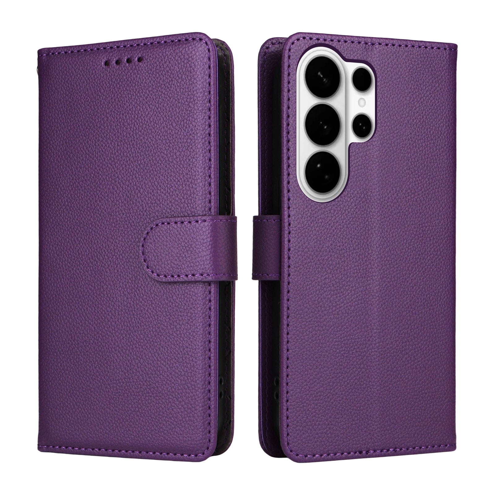 For-Samsung-Galaxy-S26-Ultra-Case-RFID-Blocking-3-Card-Slots-PU-Leather-Phone-Cover-with-Wrist-Strap-Purple