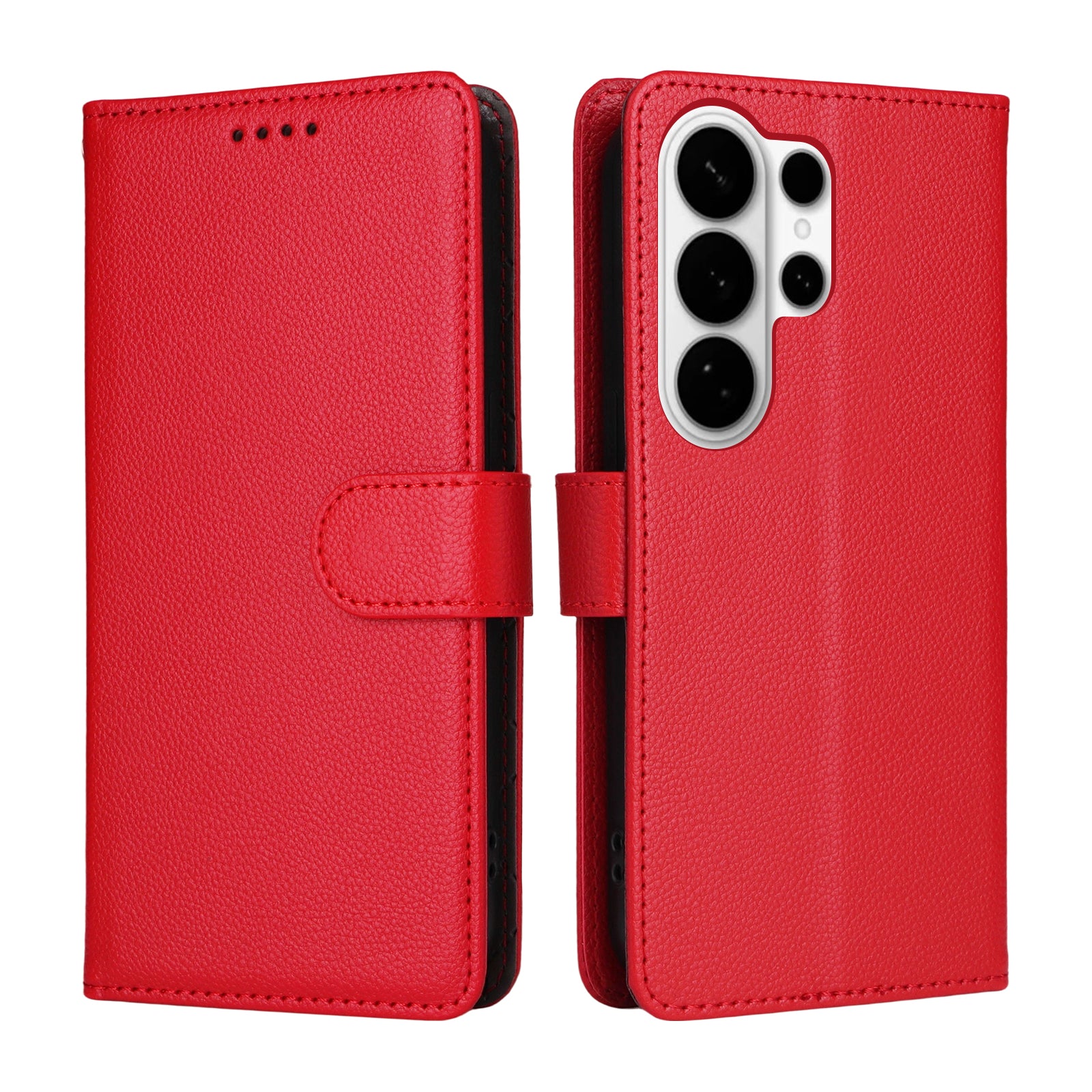For-Samsung-Galaxy-S26-Ultra-Case-RFID-Blocking-3-Card-Slots-PU-Leather-Phone-Cover-with-Wrist-Strap-Red