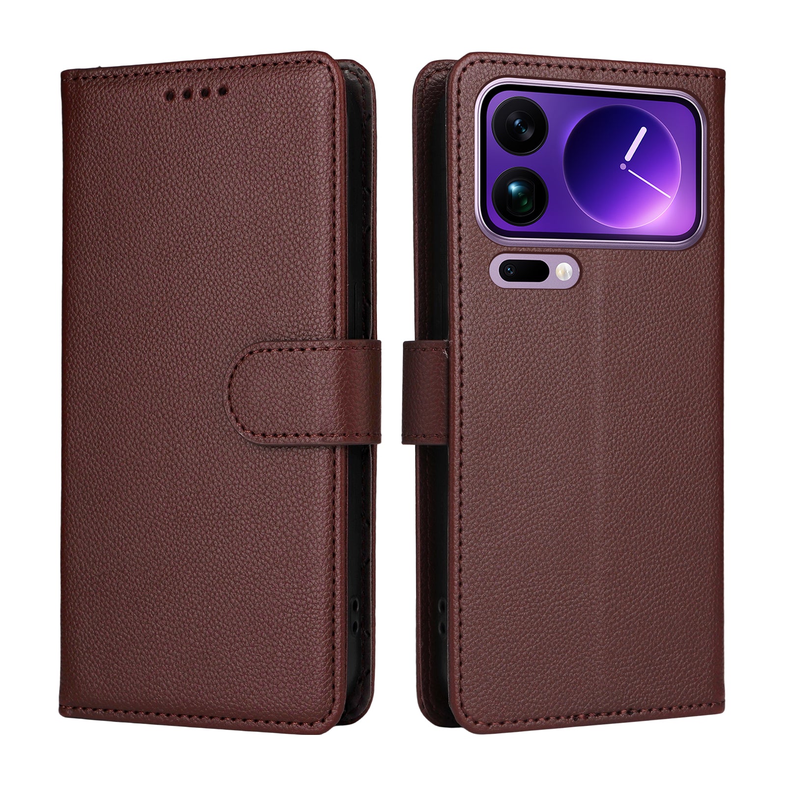 For Xiaomi 17 Pro Max Case RFID Blocking 3 Card Slots PU Leather Phone Cover with Wrist Strap - Brown