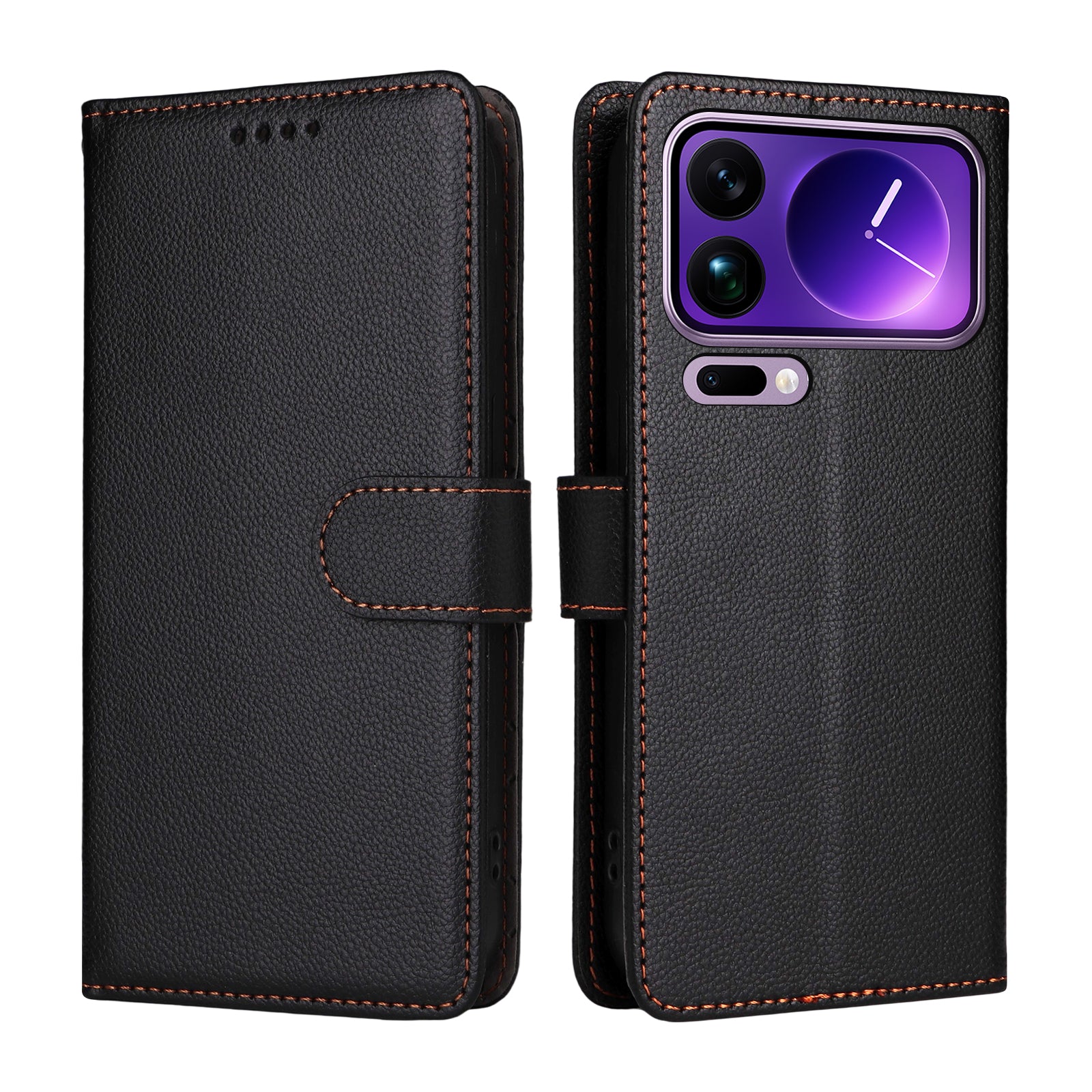For Xiaomi 17 Pro Max Case RFID Blocking 3 Card Slots PU Leather Phone Cover with Wrist Strap - Black