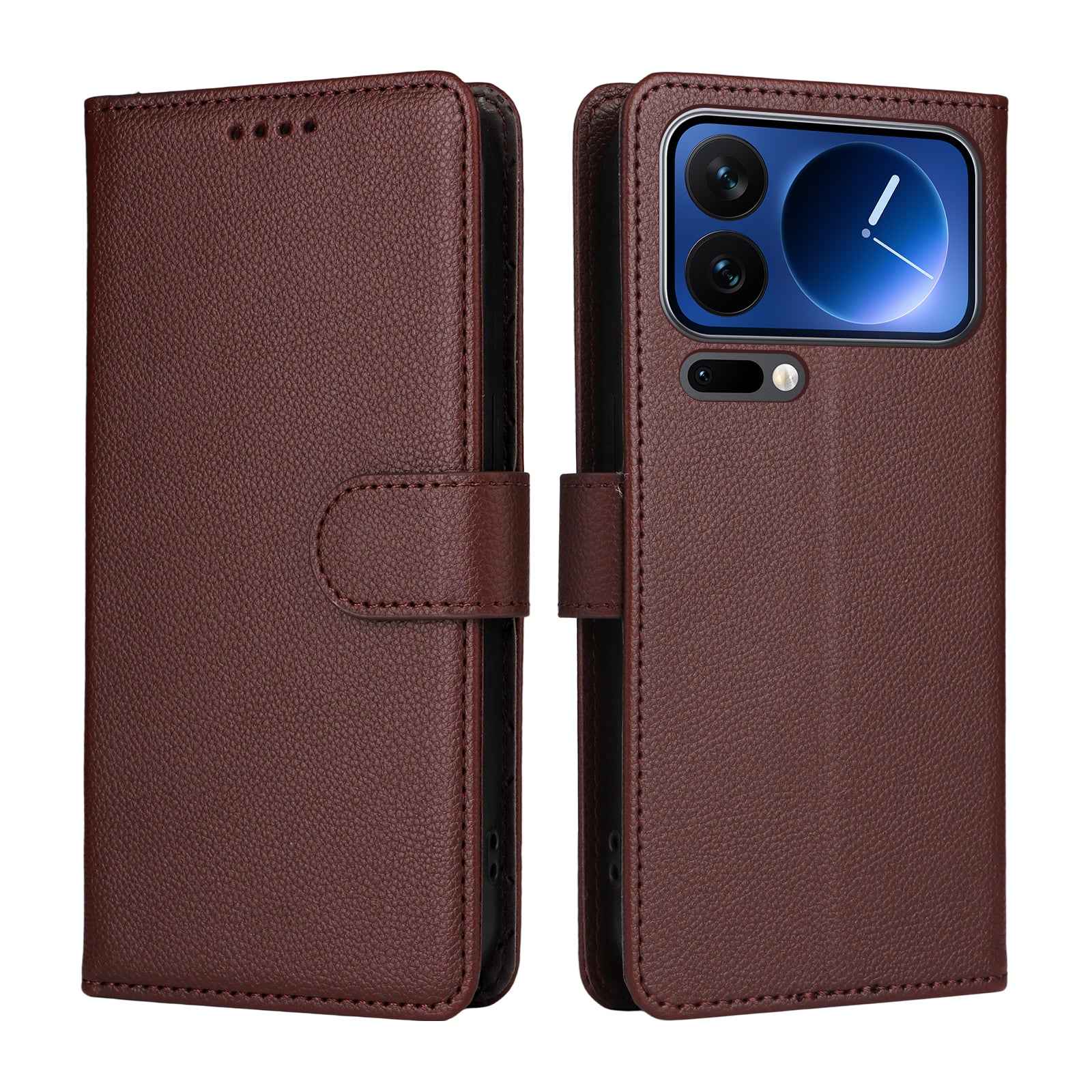 For Xiaomi 17 Pro Case RFID Blocking 3 Card Slots PU Leather Phone Cover with Wrist Strap - Brown