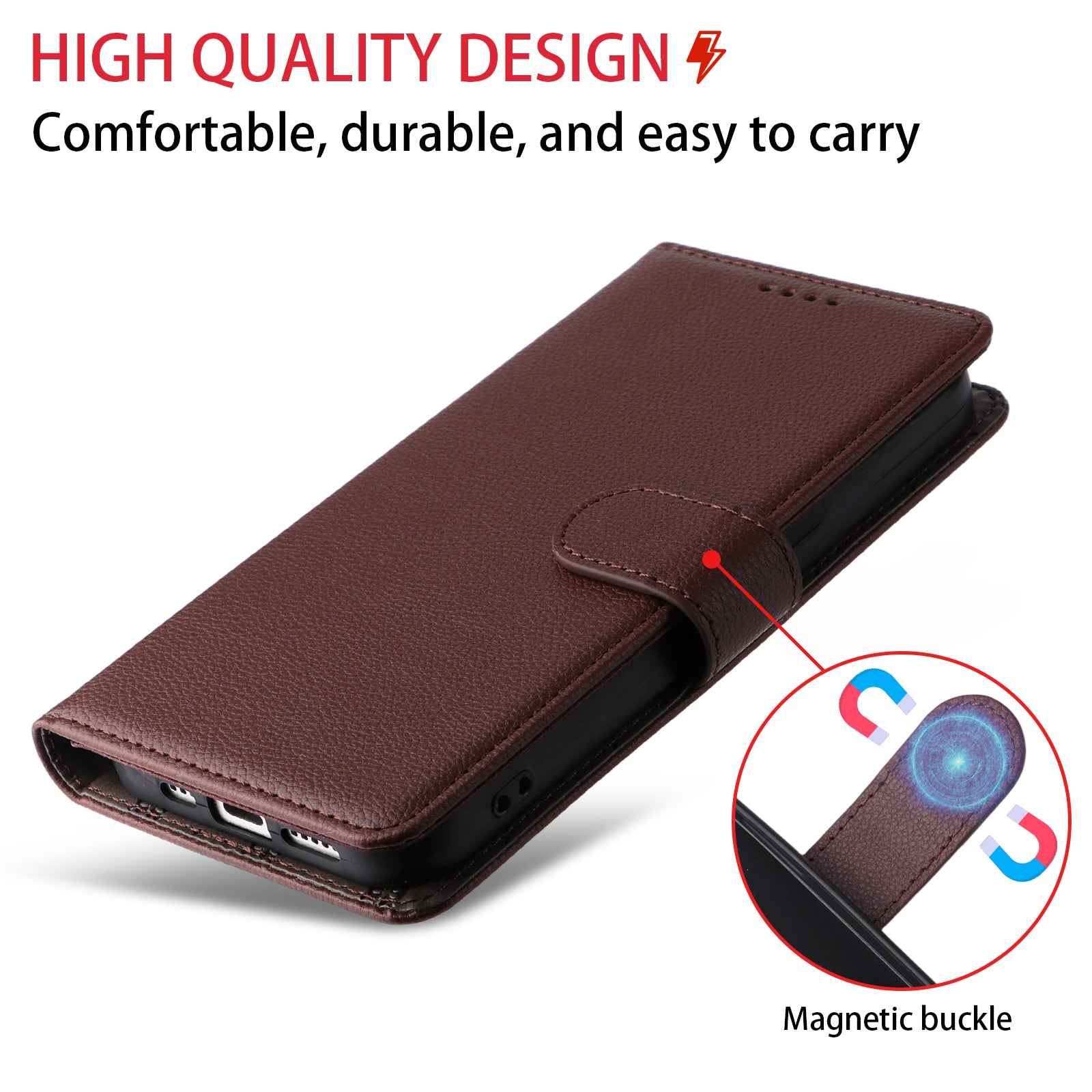 For Xiaomi 17 Pro Case RFID Blocking 3 Card Slots PU Leather Phone Cover with Wrist Strap - Brown