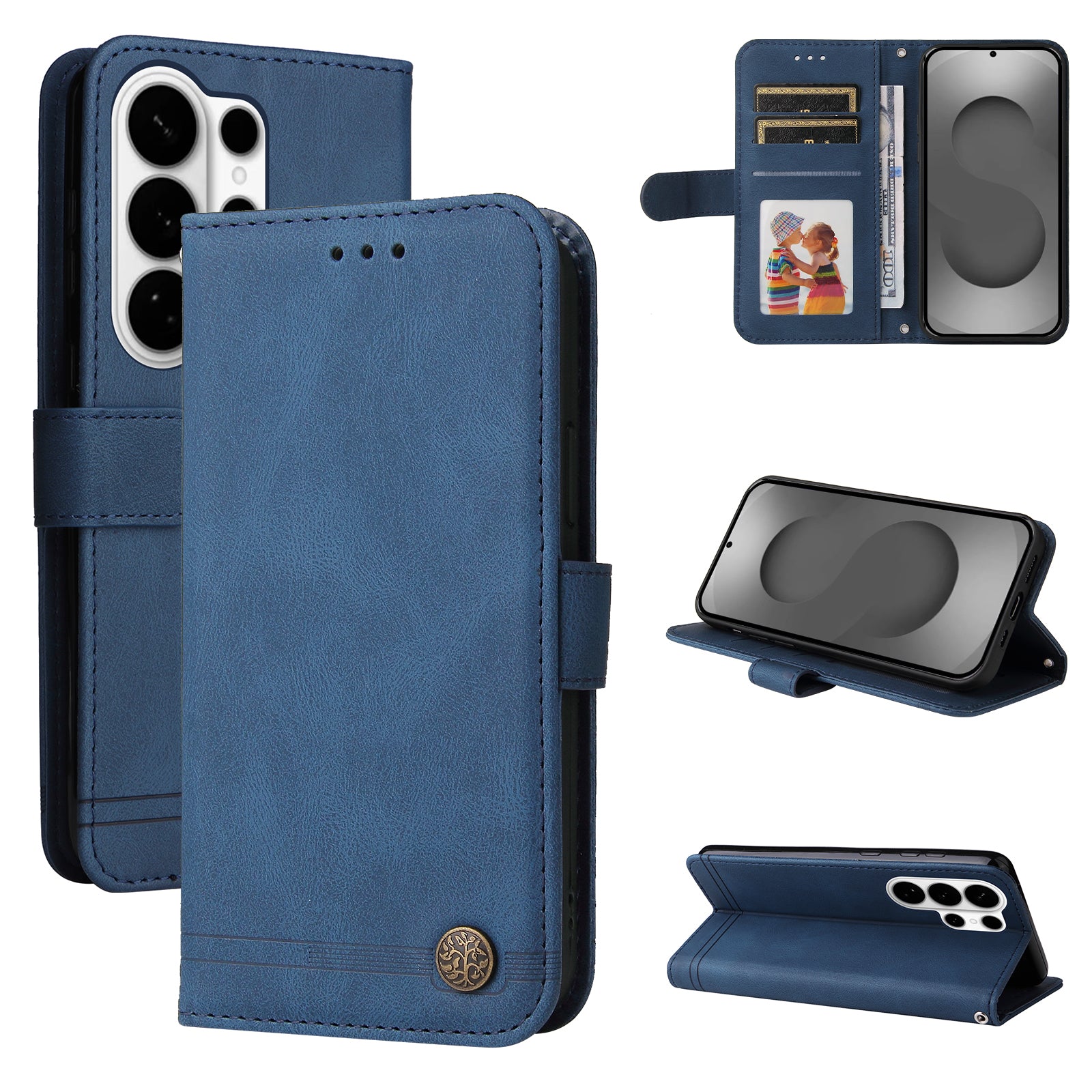 For-Samsung-Galaxy-S26-Ultra-Leather-Wallet-Cases-Skin-Touch-Phone-Cover-Stand-with-Strap-Blue