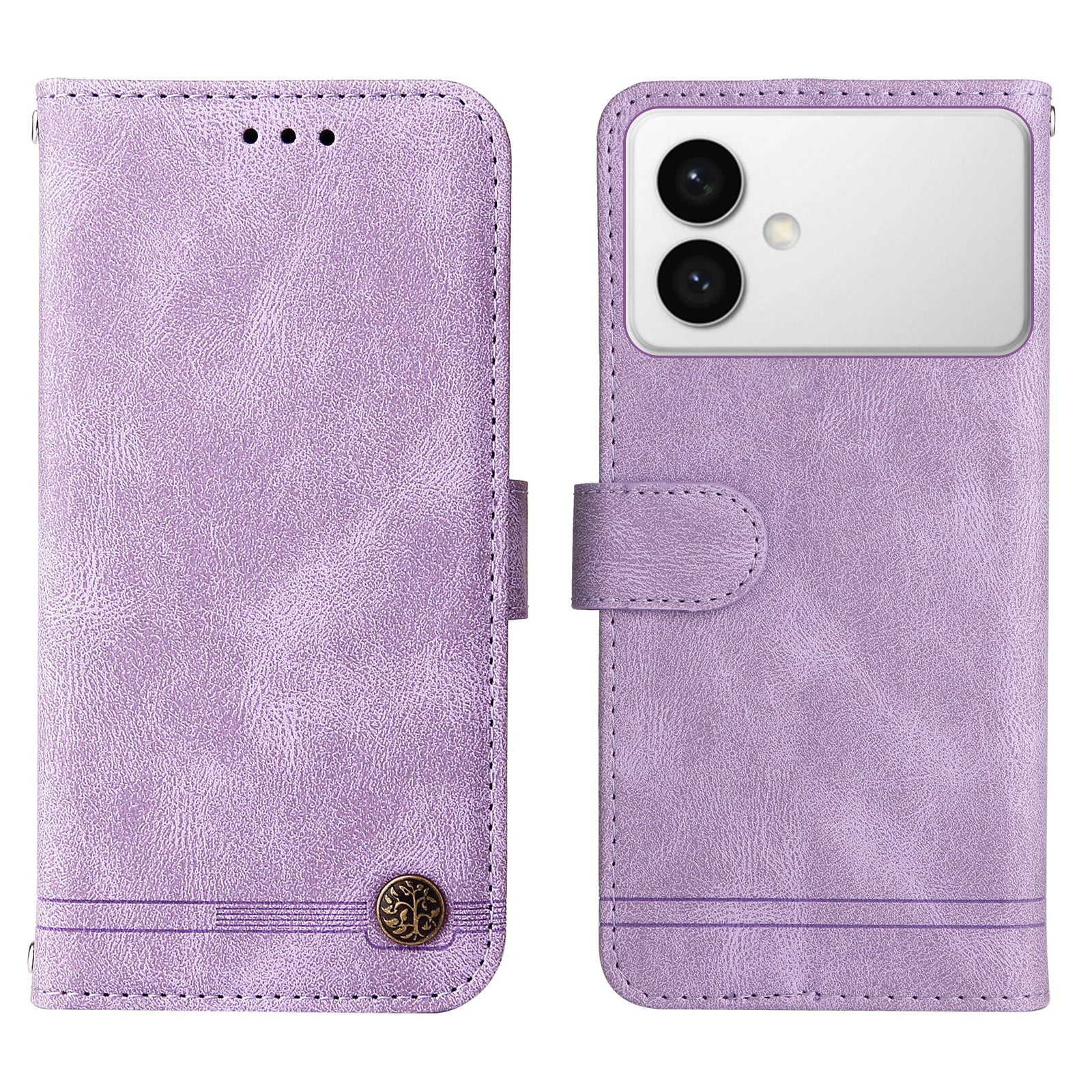 For-Samsung-Galaxy-S26-Edge-Leather-Wallet-Cases-Skin-Touch-Phone-Cover-Stand-with-Strap-Purple
