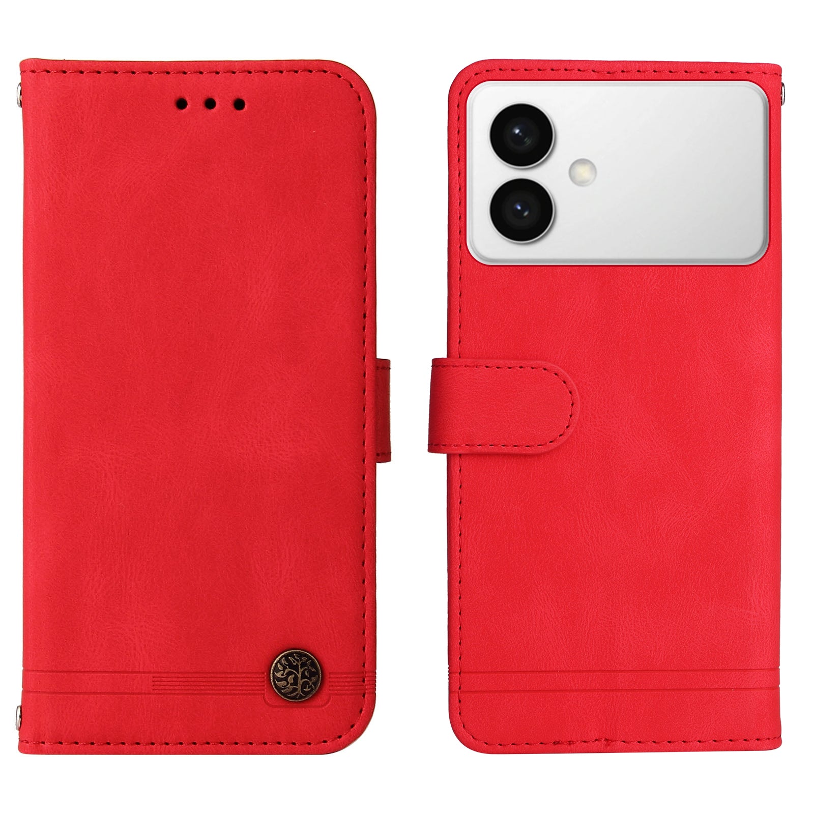 For-Samsung-Galaxy-S26-Edge-Leather-Wallet-Cases-Skin-Touch-Phone-Cover-Stand-with-Strap-Red