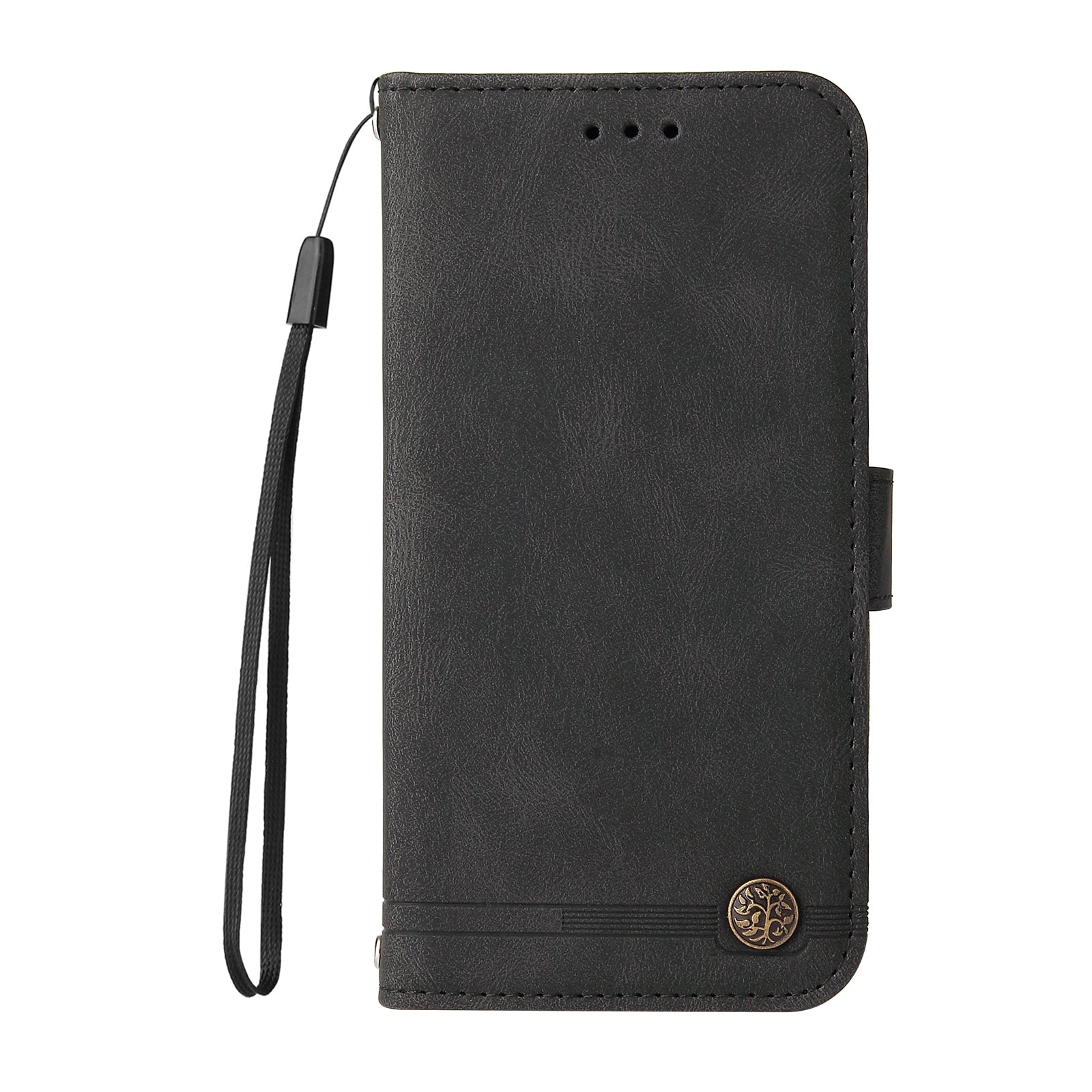 For-Samsung-Galaxy-S26-Edge-Leather-Wallet-Cases-Skin-Touch-Phone-Cover-Stand-with-Strap-Black