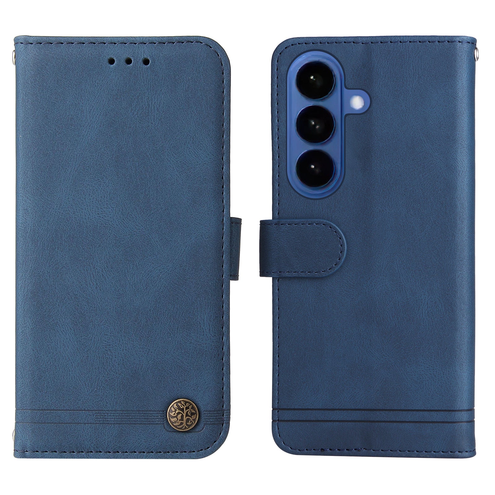 For-Samsung-Galaxy-S26-/-S26-Pro-Leather-Wallet-Cases-Skin-Touch-Phone-Cover-Stand-with-Strap-Blue