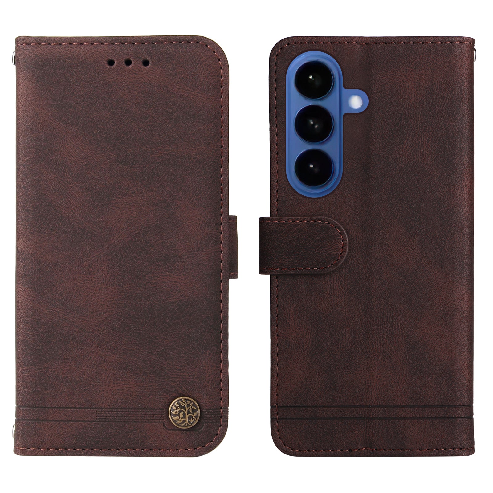 For-Samsung-Galaxy-S26-/-S26-Pro-Leather-Wallet-Cases-Skin-Touch-Phone-Cover-Stand-with-Strap-Brown