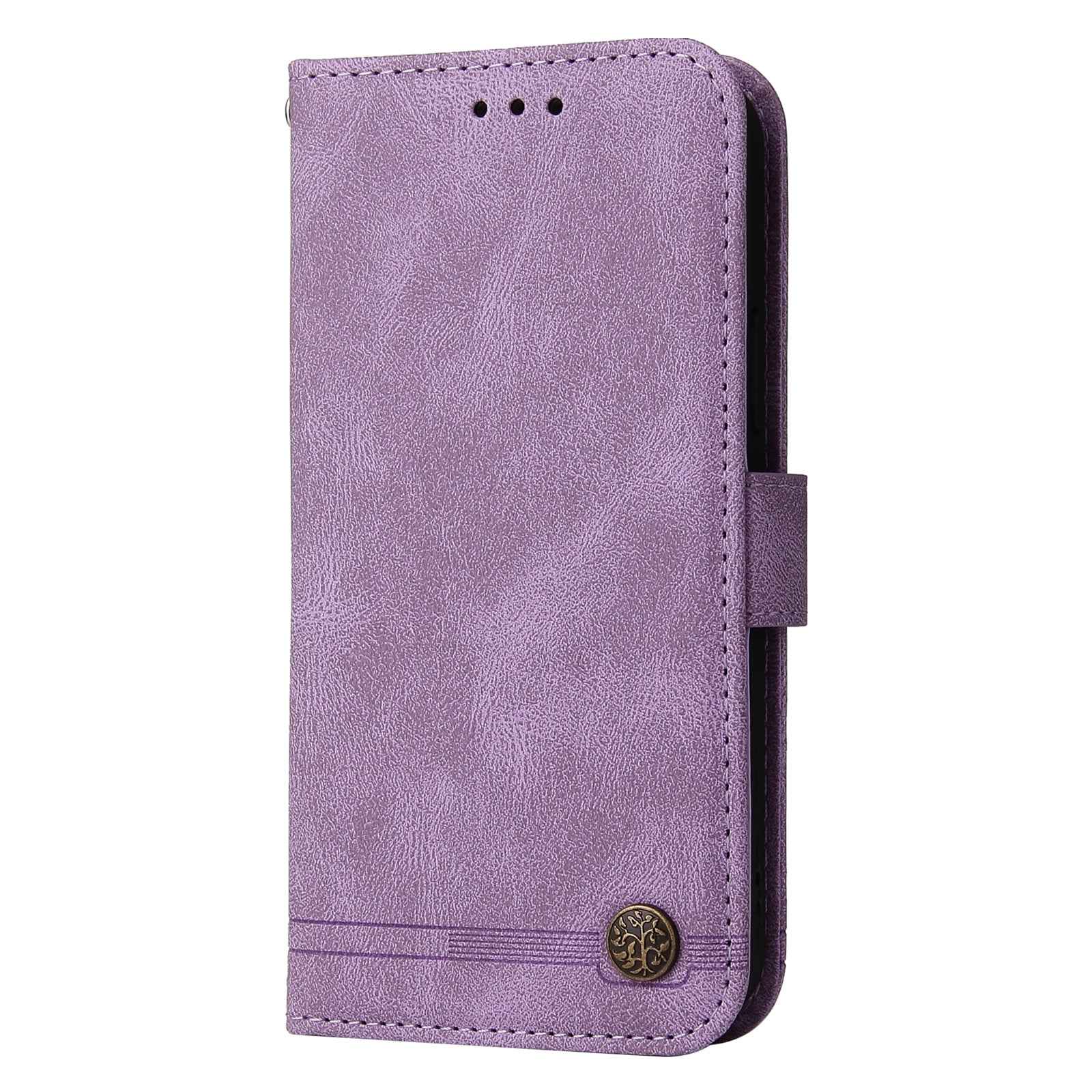 For Xiaomi 17 Pro Leather Wallet Cases Skin Touch Phone Cover Stand with Strap - Purple