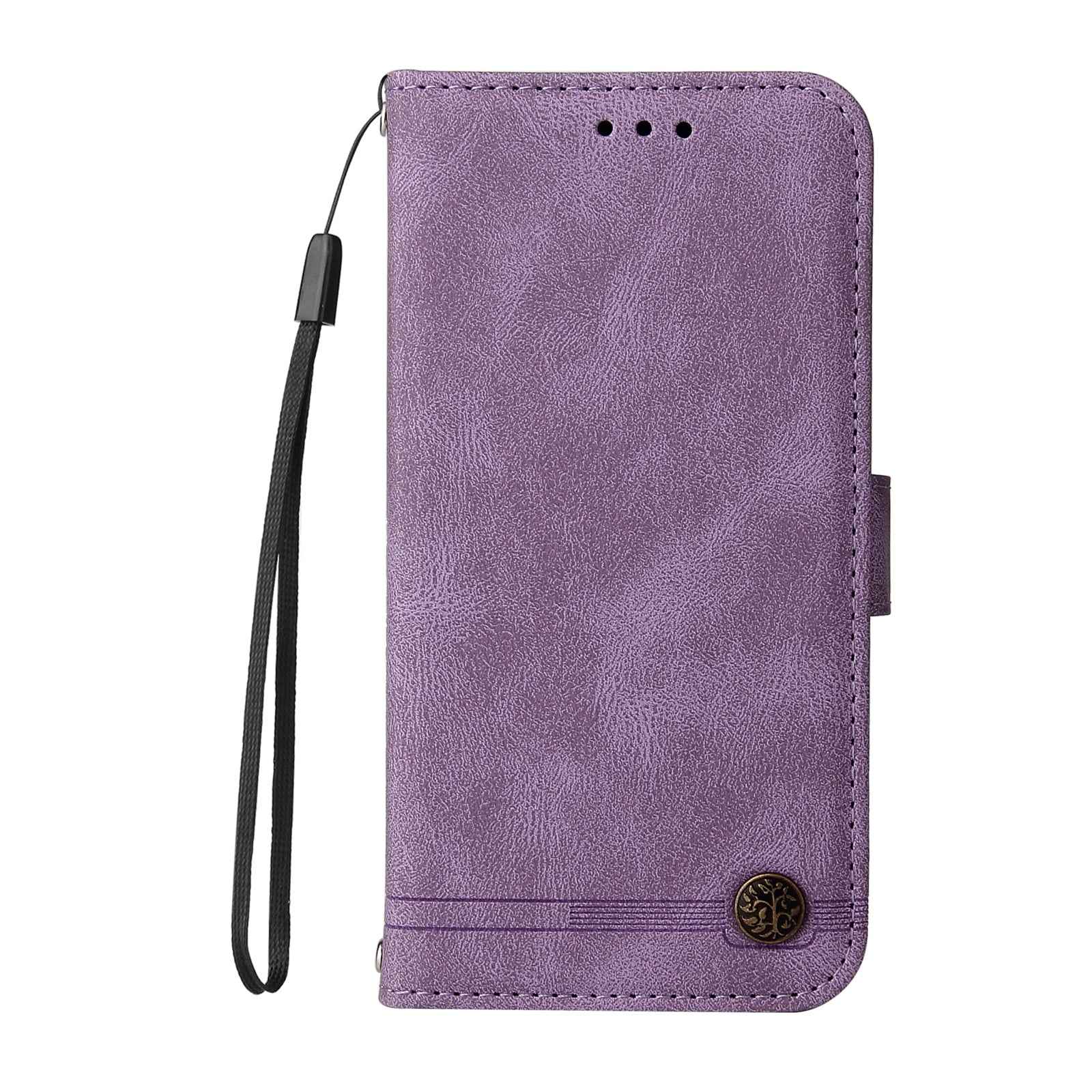 For Xiaomi 17 Pro Leather Wallet Cases Skin Touch Phone Cover Stand with Strap - Purple
