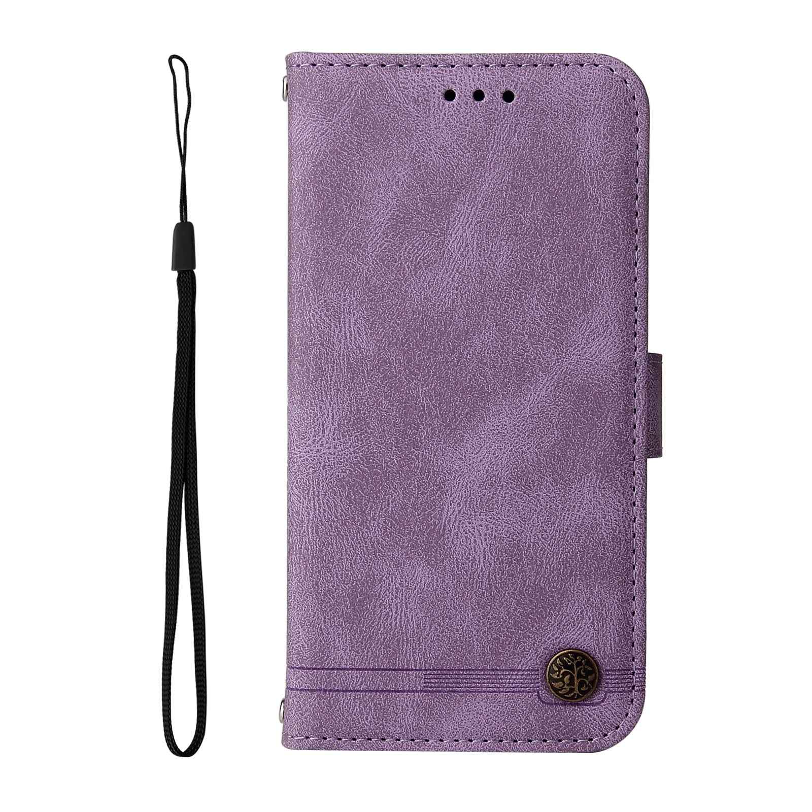 For Xiaomi 17 Pro Leather Wallet Cases Skin Touch Phone Cover Stand with Strap - Purple