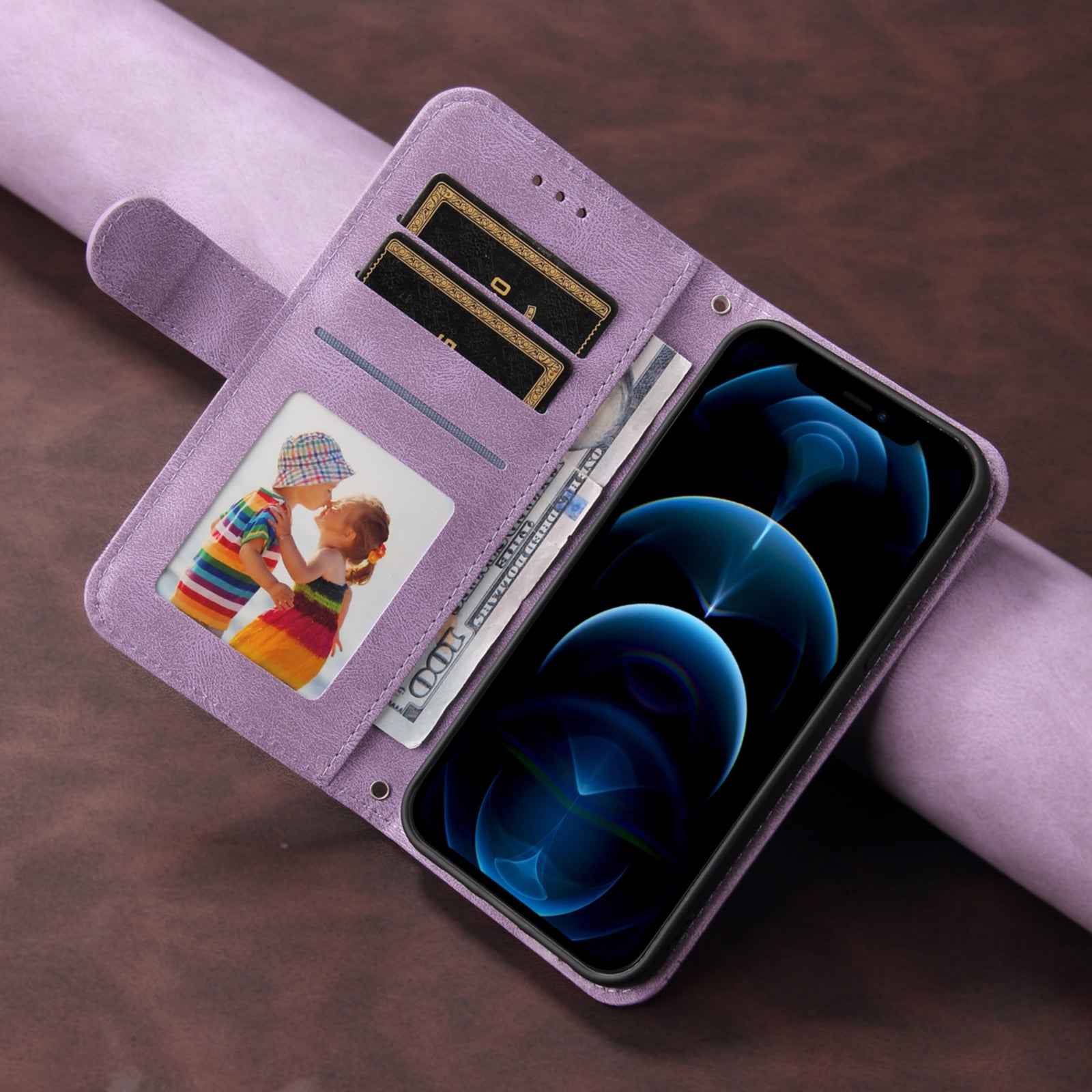 For Xiaomi 17 Pro Leather Wallet Cases Skin Touch Phone Cover Stand with Strap - Purple