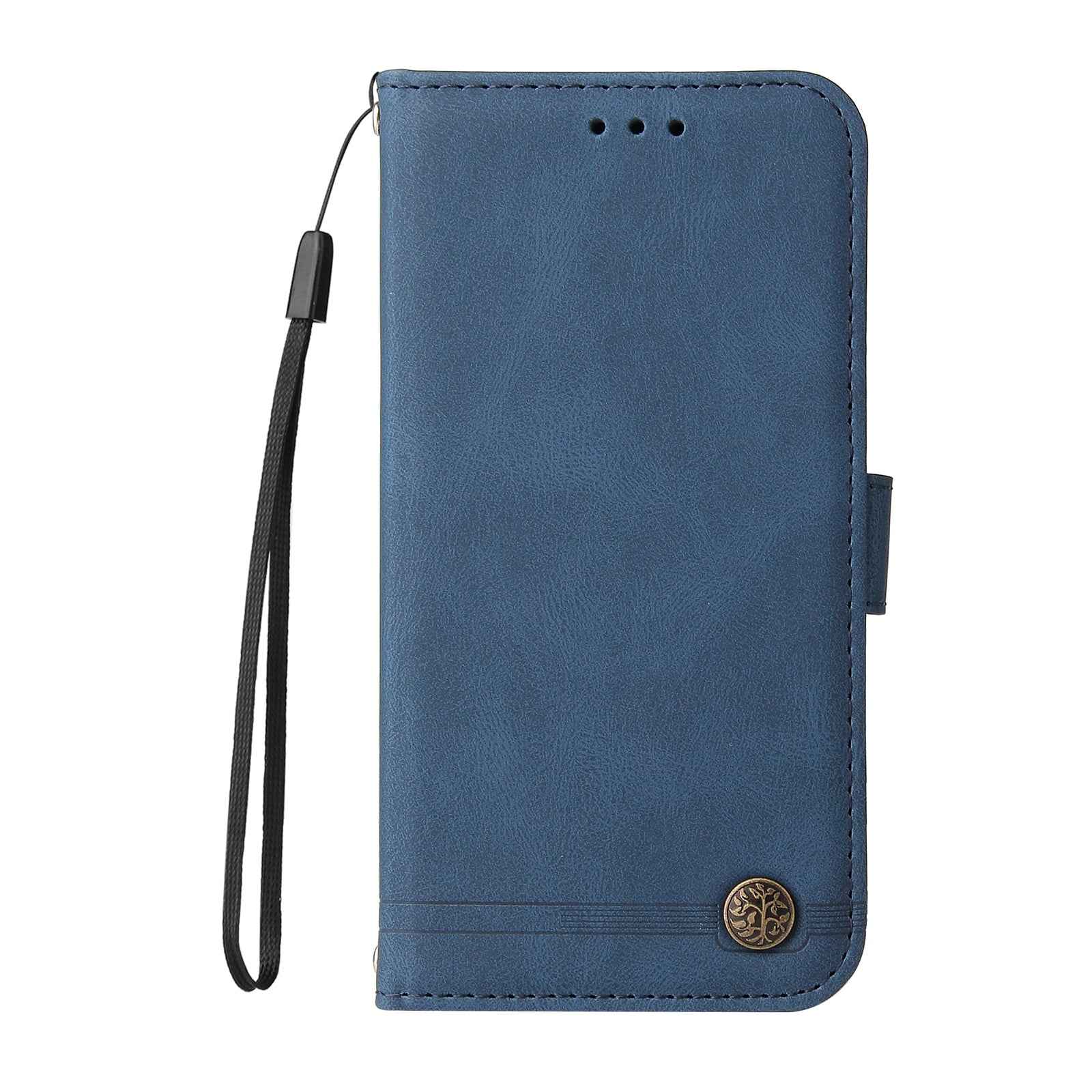 For Xiaomi 17 Pro Leather Wallet Cases Skin Touch Phone Cover Stand with Strap - Blue