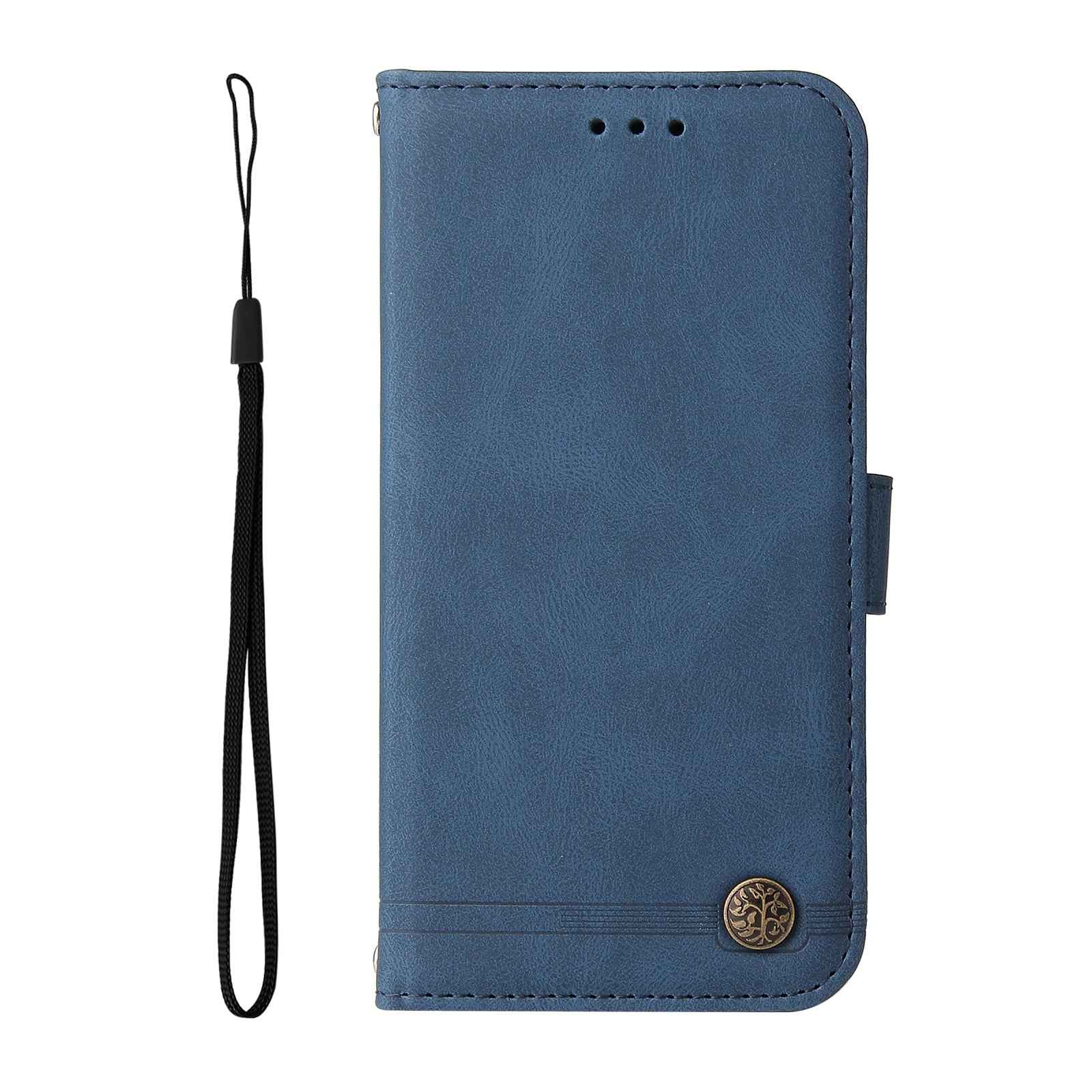 For Xiaomi 17 Pro Leather Wallet Cases Skin Touch Phone Cover Stand with Strap - Blue