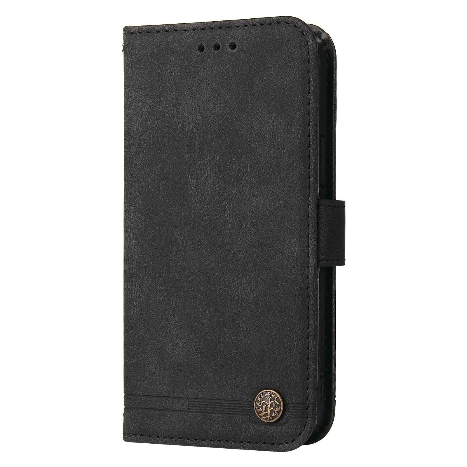 For Xiaomi 17 Pro Leather Wallet Cases Skin Touch Phone Cover Stand with Strap - Black