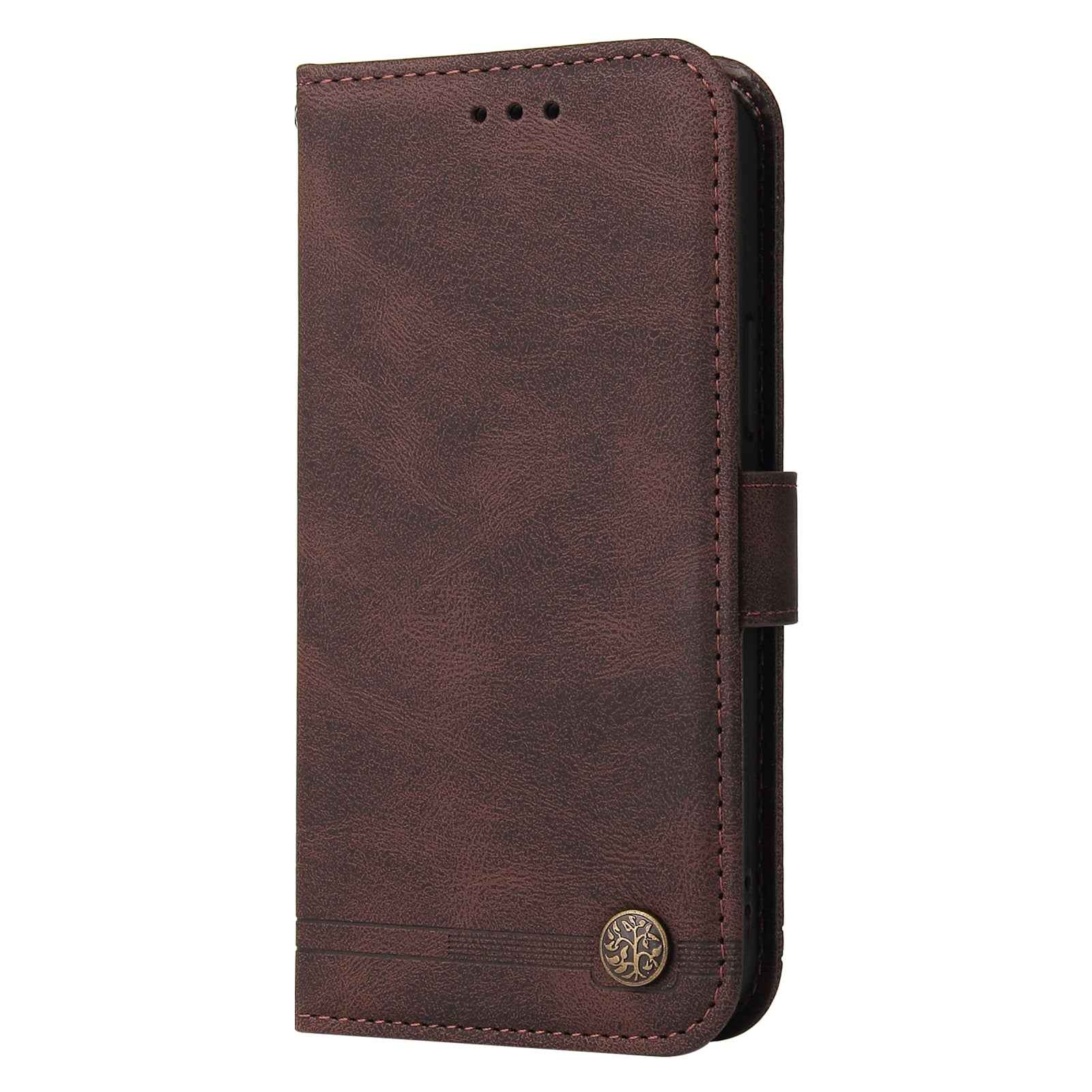 For Xiaomi 17 Pro Leather Wallet Cases Skin Touch Phone Cover Stand with Strap - Brown