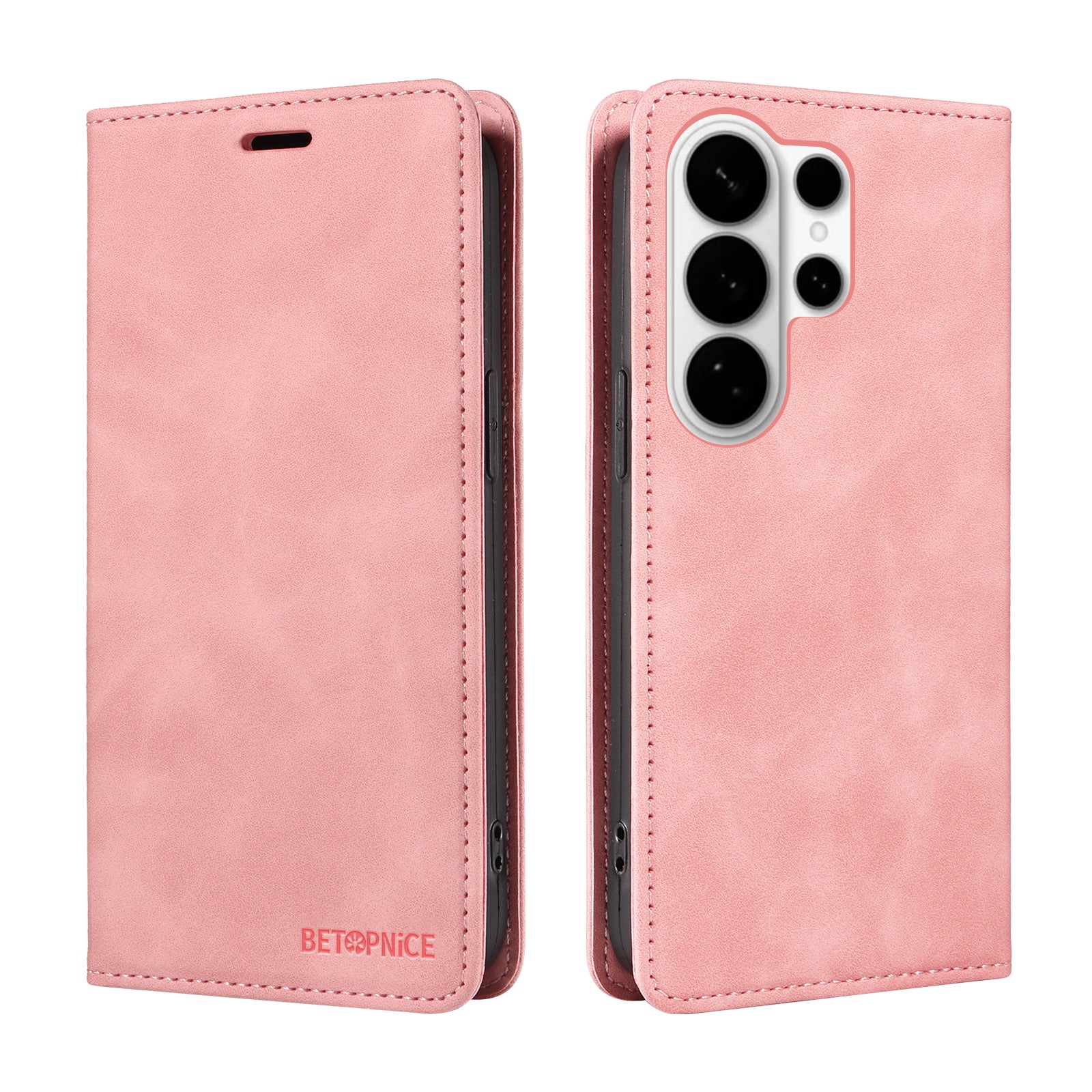 For-Samsung-Galaxy-S26-Ultra-Case-BETOPNICE-Magnetic-Closure-RFID-Blocking-Wallet-Stand-Leather-Phone-Cover-Pink