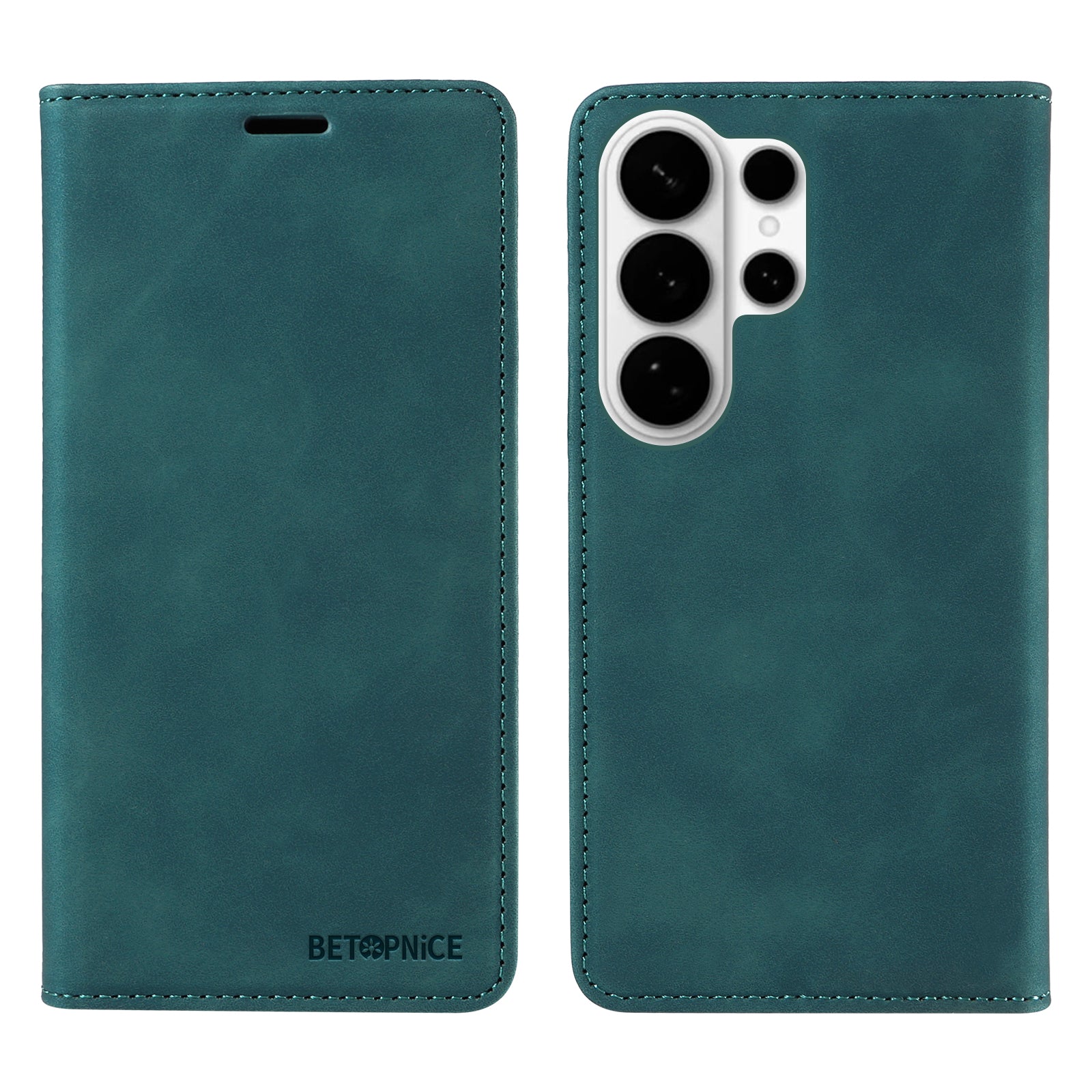 For-Samsung-Galaxy-S26-Ultra-Case-BETOPNICE-Magnetic-Closure-RFID-Blocking-Wallet-Stand-Leather-Phone-Cover-Green
