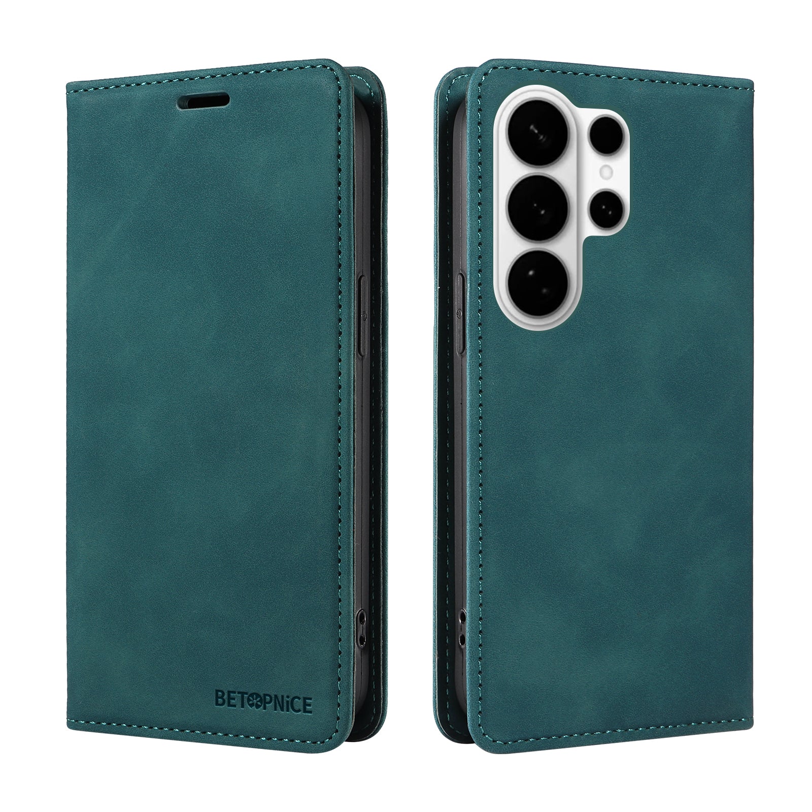 For-Samsung-Galaxy-S26-Ultra-Case-BETOPNICE-Magnetic-Closure-RFID-Blocking-Wallet-Stand-Leather-Phone-Cover-Green