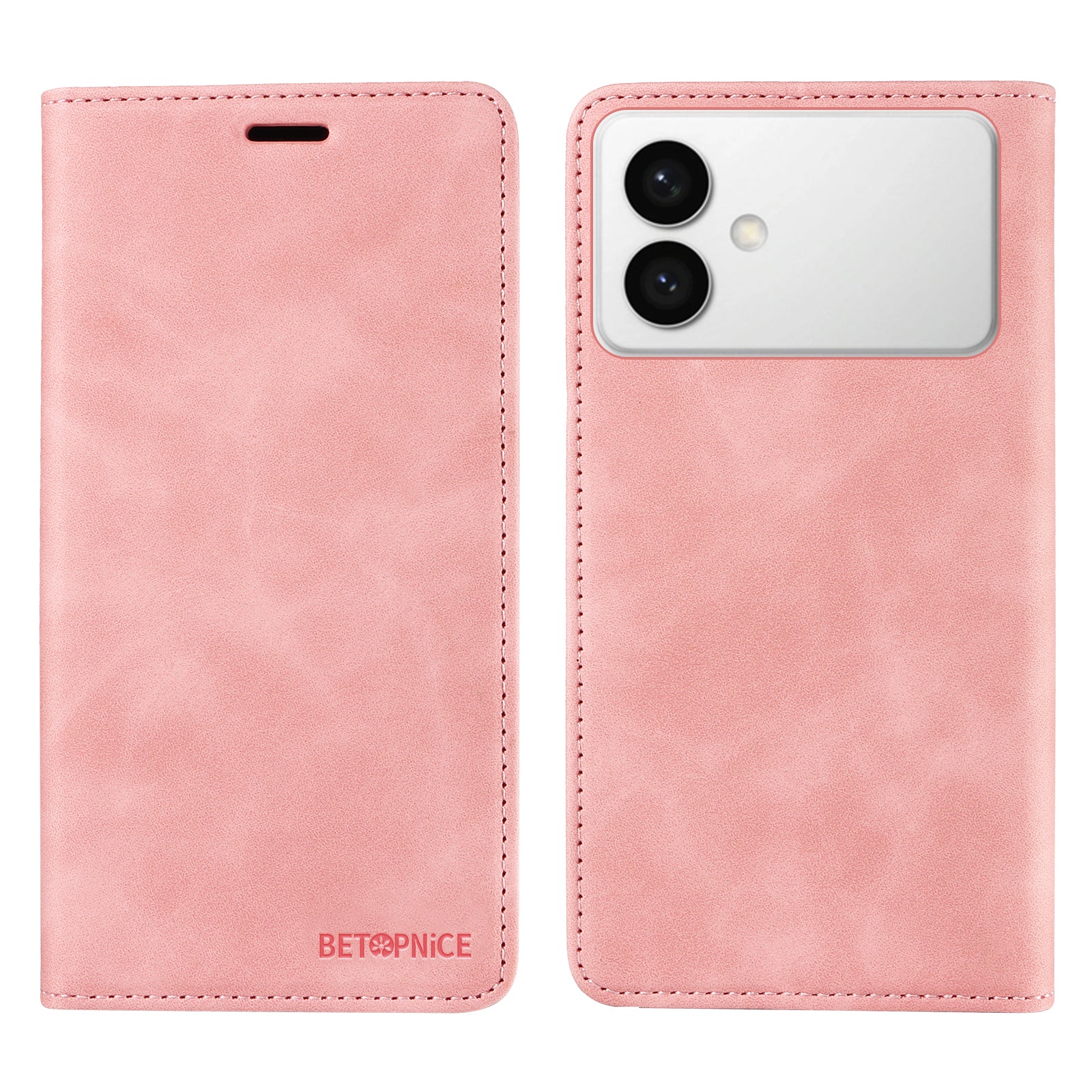 For-Samsung-Galaxy-S26-Edge-Case-BETOPNICE-Magnetic-Closure-RFID-Blocking-Wallet-Stand-Leather-Phone-Cover-Pink