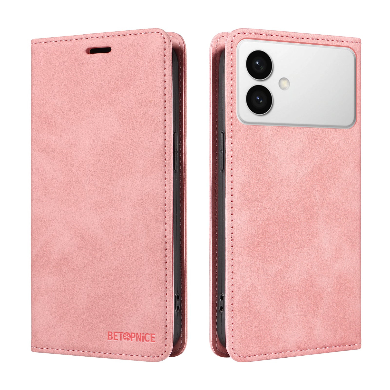 For-Samsung-Galaxy-S26-Edge-Case-BETOPNICE-Magnetic-Closure-RFID-Blocking-Wallet-Stand-Leather-Phone-Cover-Pink