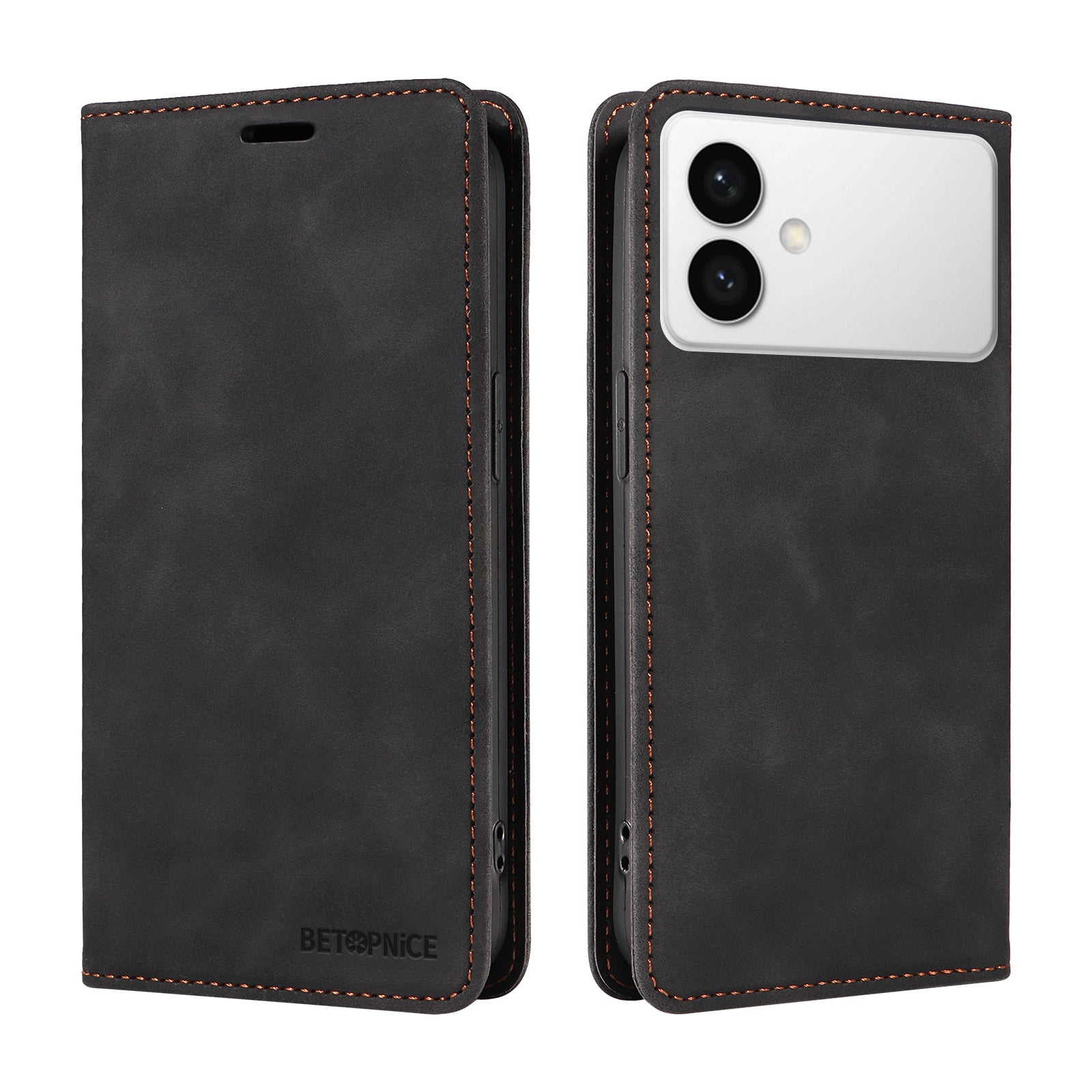 For-Samsung-Galaxy-S26-Edge-Case-BETOPNICE-Magnetic-Closure-RFID-Blocking-Wallet-Stand-Leather-Phone-Cover-Black
