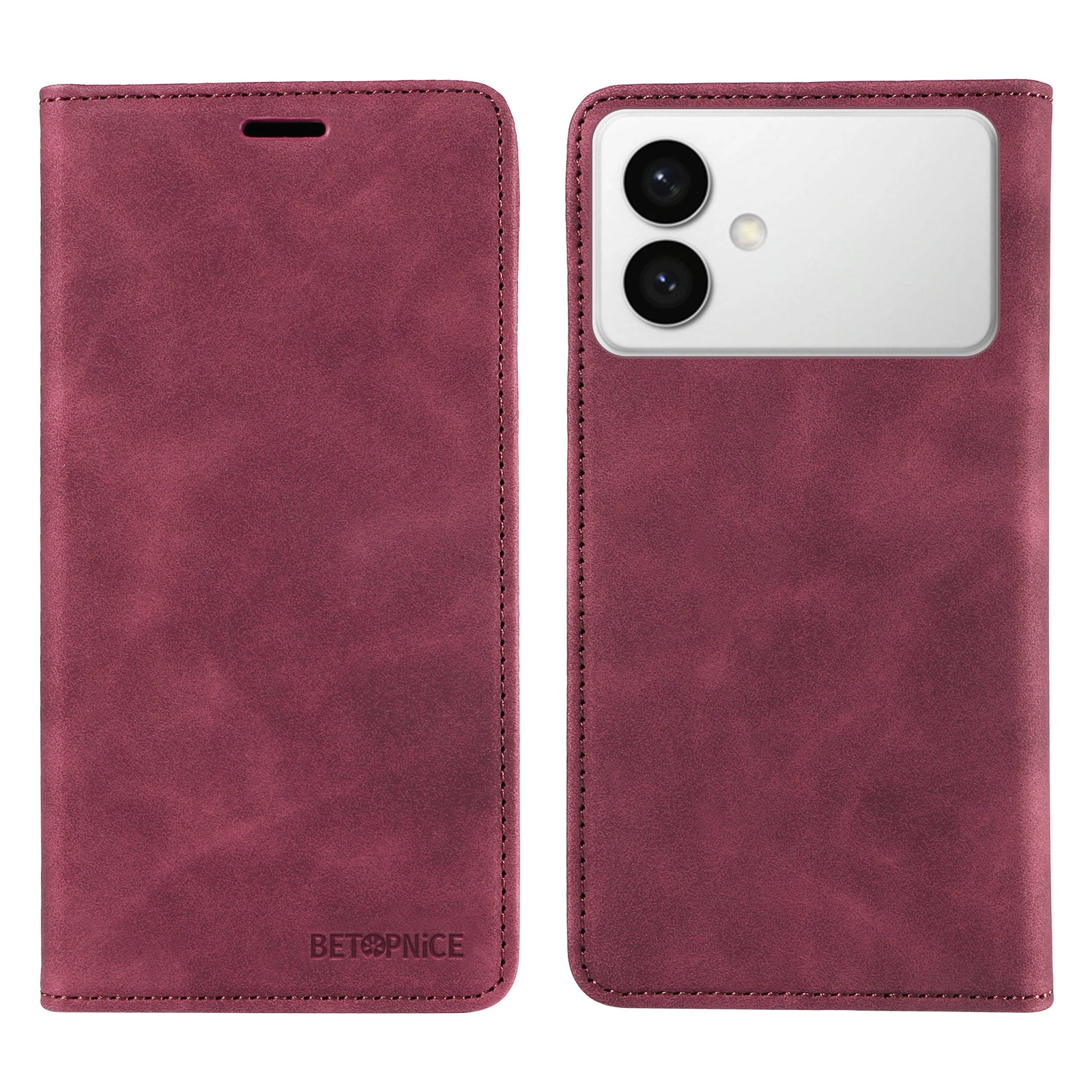 For-Samsung-Galaxy-S26-Edge-Case-BETOPNICE-Magnetic-Closure-RFID-Blocking-Wallet-Stand-Leather-Phone-Cover-Red
