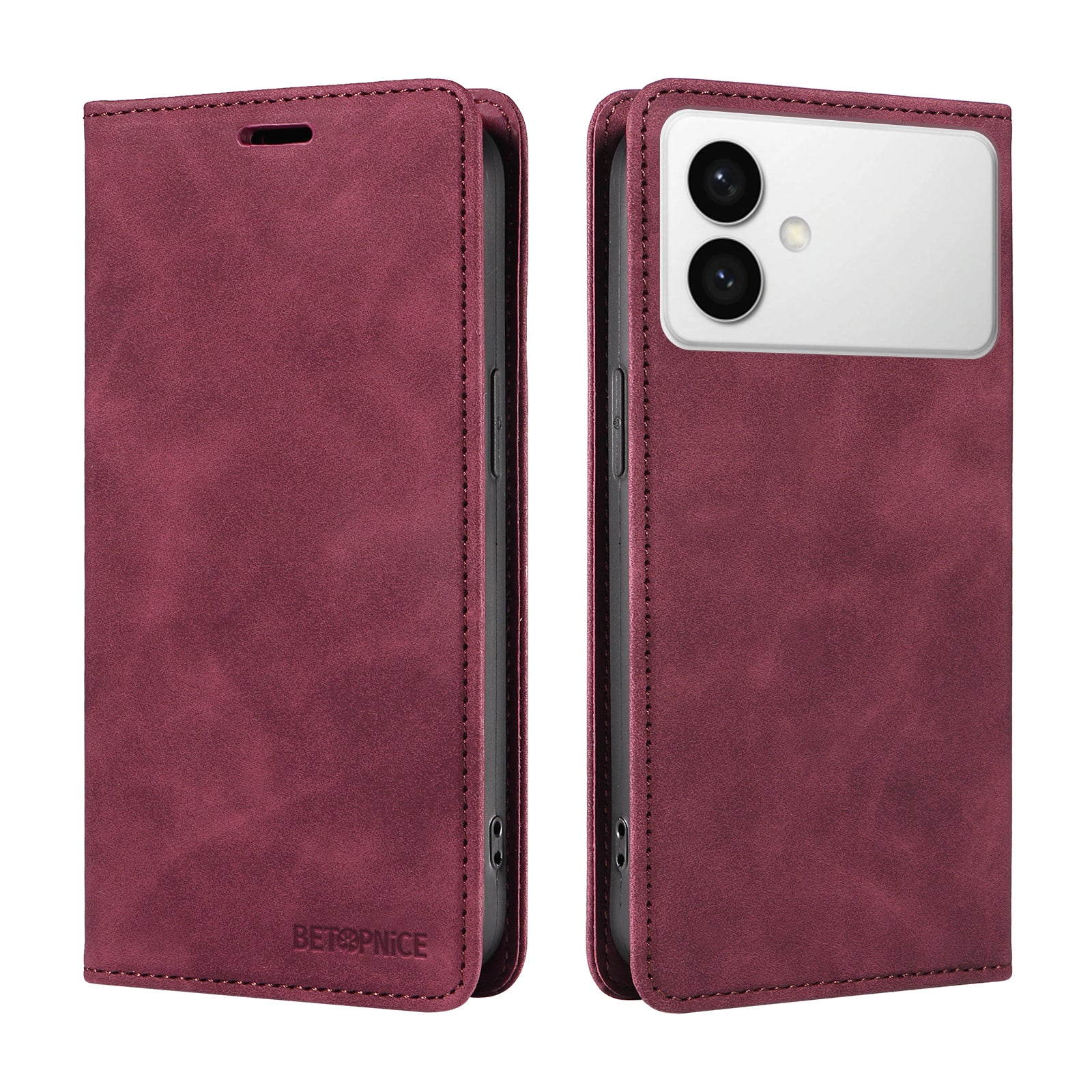 For-Samsung-Galaxy-S26-Edge-Case-BETOPNICE-Magnetic-Closure-RFID-Blocking-Wallet-Stand-Leather-Phone-Cover-Red