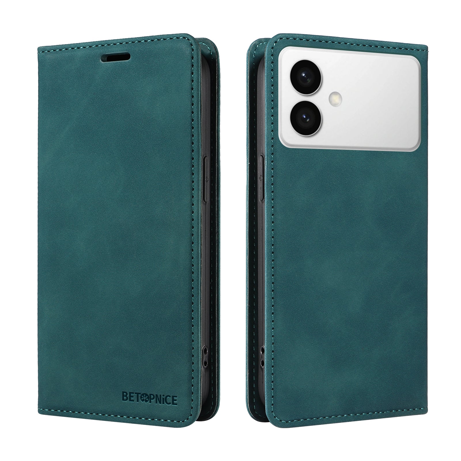 For-Samsung-Galaxy-S26-Edge-Case-BETOPNICE-Magnetic-Closure-RFID-Blocking-Wallet-Stand-Leather-Phone-Cover-Green