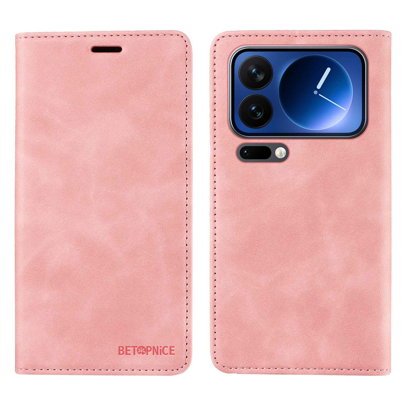 For Xiaomi 17 Pro Case BETOPNICE Magnetic Closure RFID Blocking Wallet Stand Leather Phone Cover - Pink