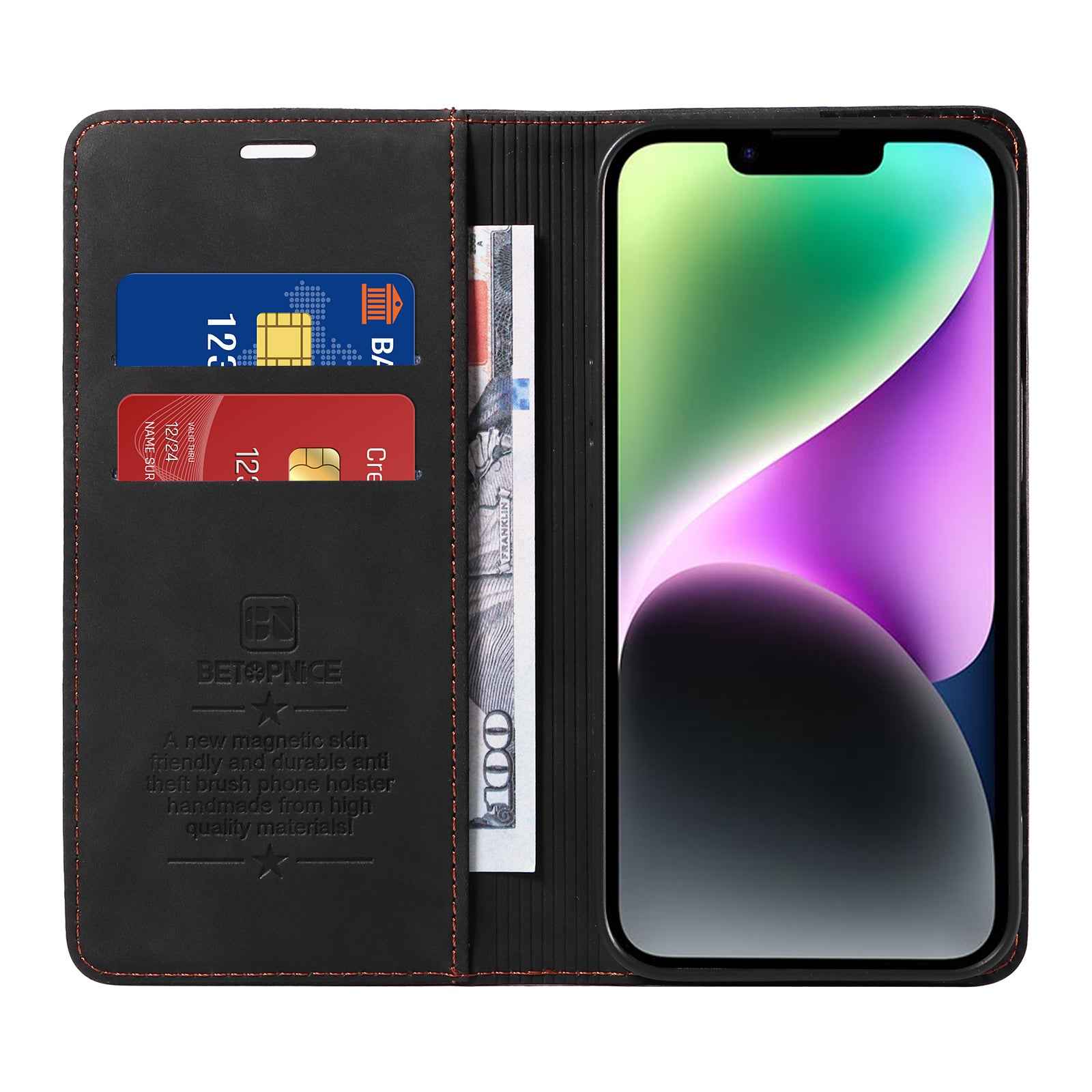 For Xiaomi 17 Pro Case BETOPNICE Magnetic Closure RFID Blocking Wallet Stand Leather Phone Cover - Black