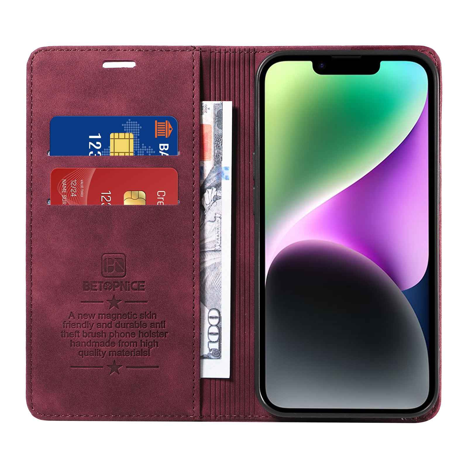 For Xiaomi 17 Pro Case BETOPNICE Magnetic Closure RFID Blocking Wallet Stand Leather Phone Cover - Red