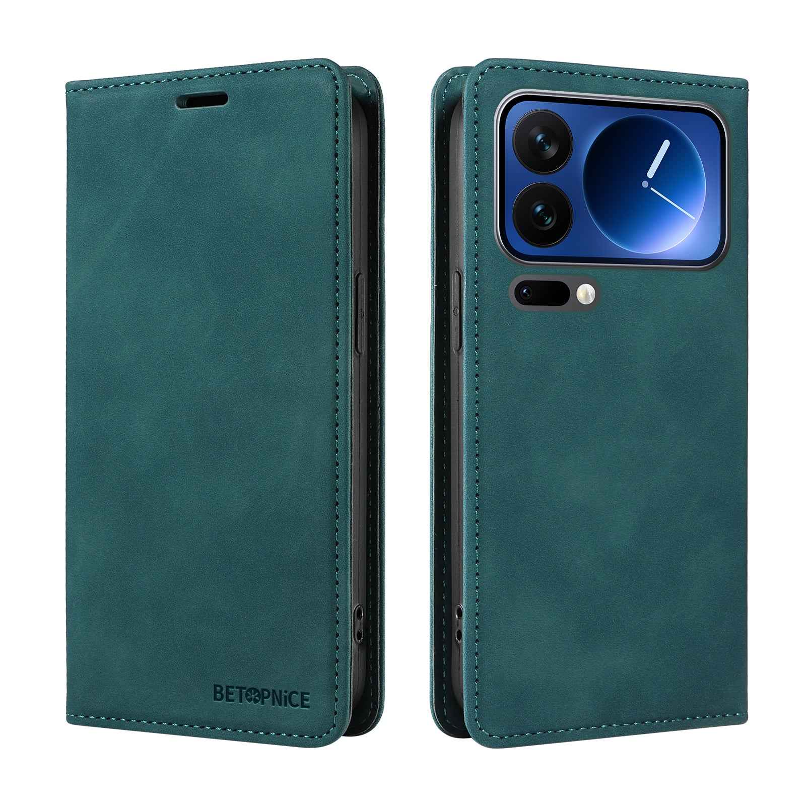 For Xiaomi 17 Pro Case BETOPNICE Magnetic Closure RFID Blocking Wallet Stand Leather Phone Cover - Green